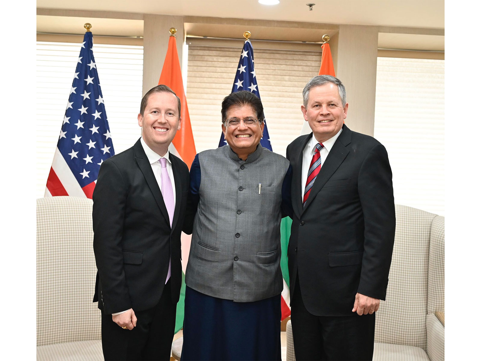 Commerce Minister Piyush Goyal met US Senator Steve Daines and the US Ambassador to India Sergio Gor (Image: X/Piyush Goyal)