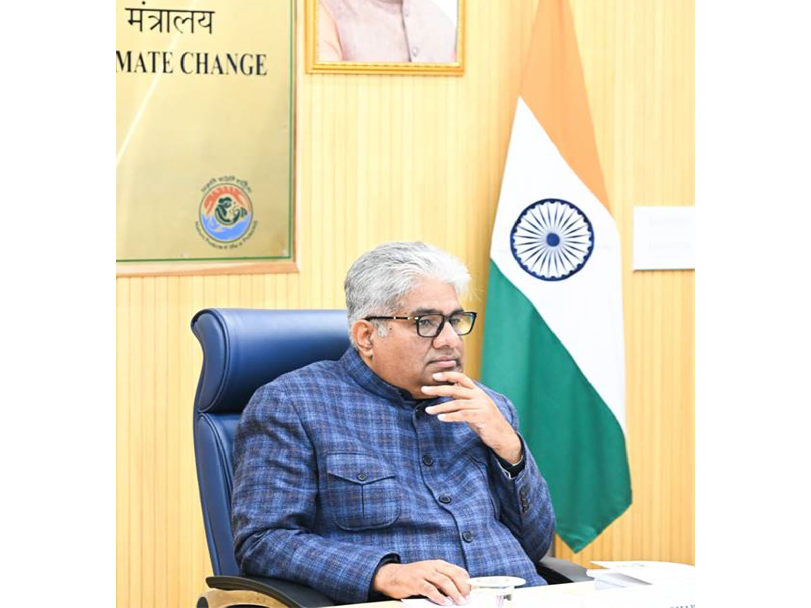 Union Environment Minister Bhupender Yadav chairs 88th Standing Committee of National Board for Wildlife meeting in New Delhi. (Photo/ANI)