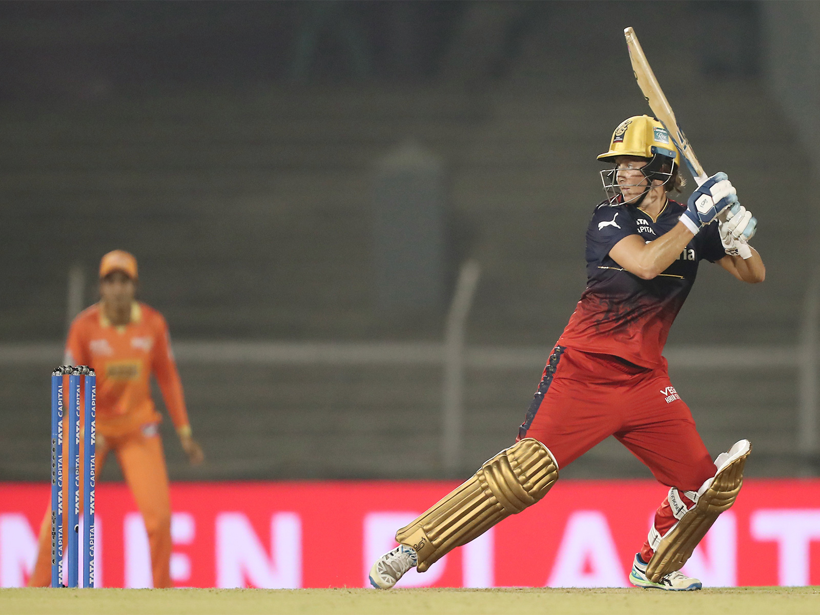 Gujarat Giants and Royal Challengers Bengaluru players in action during a WPL match (Photo: ANI)