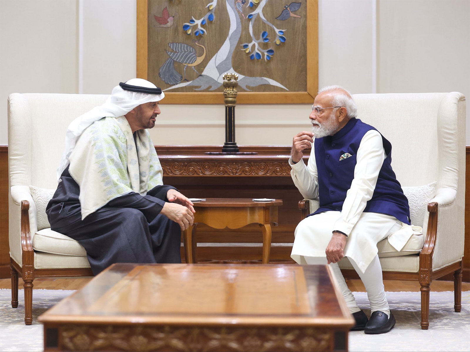 Prime Minister Narendra Modi and UAE President Sheikh Mohamed bin Zayed Al Nahyan (Photo/X@MEAIndia)