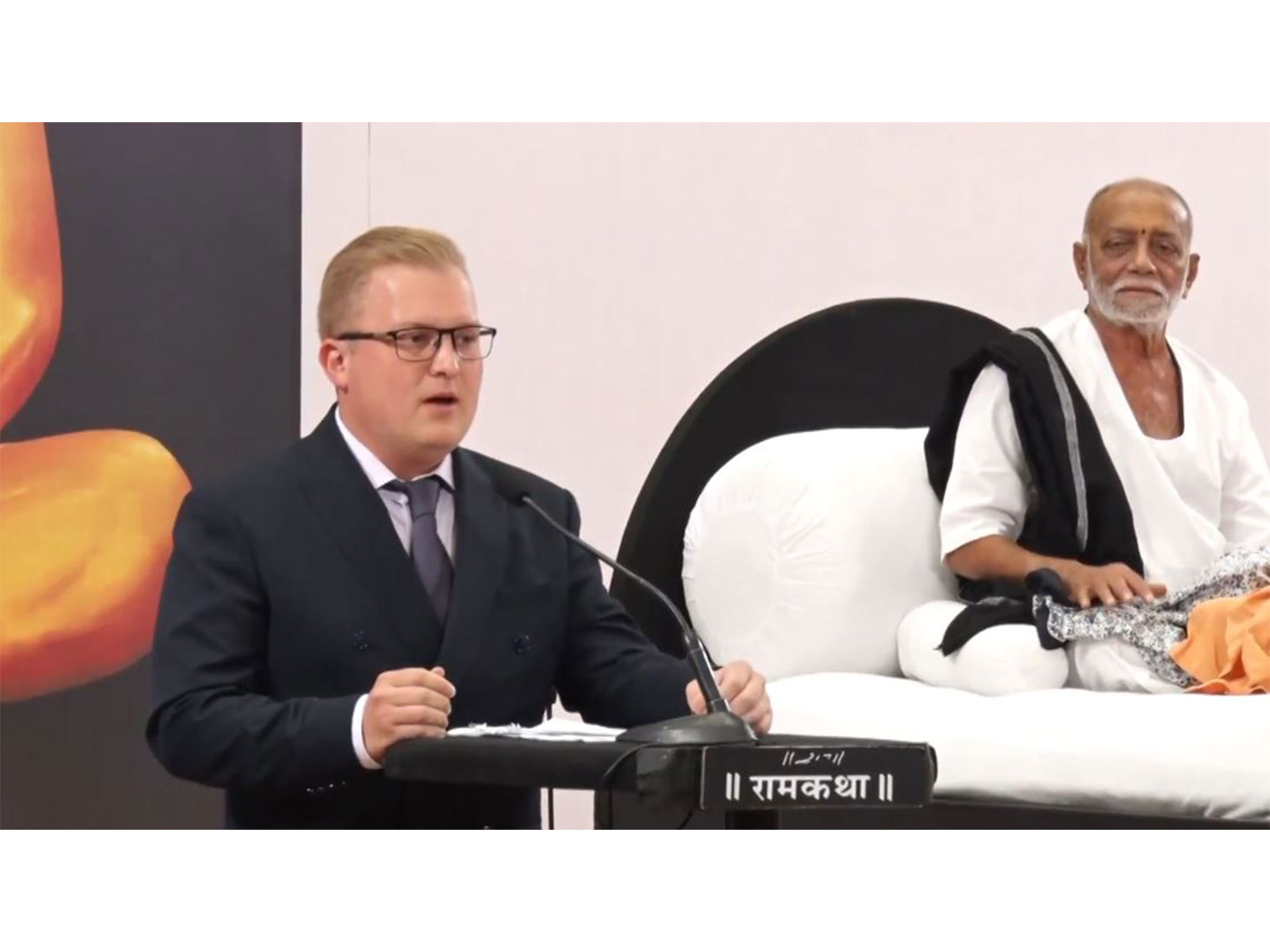 Mikhail Antsiferov, Third Secretary at the Russian Embassy in India (Left) (Photo/World Peace Centre)