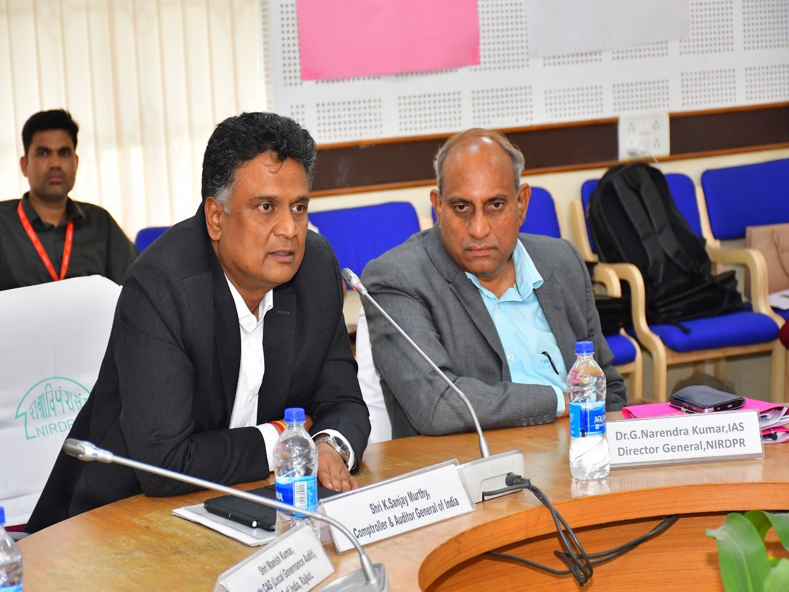  Comptroller and Auditor General Sanjay Murthy at national workshop for local fund audit in Hyderabad. (Photo/ANI)