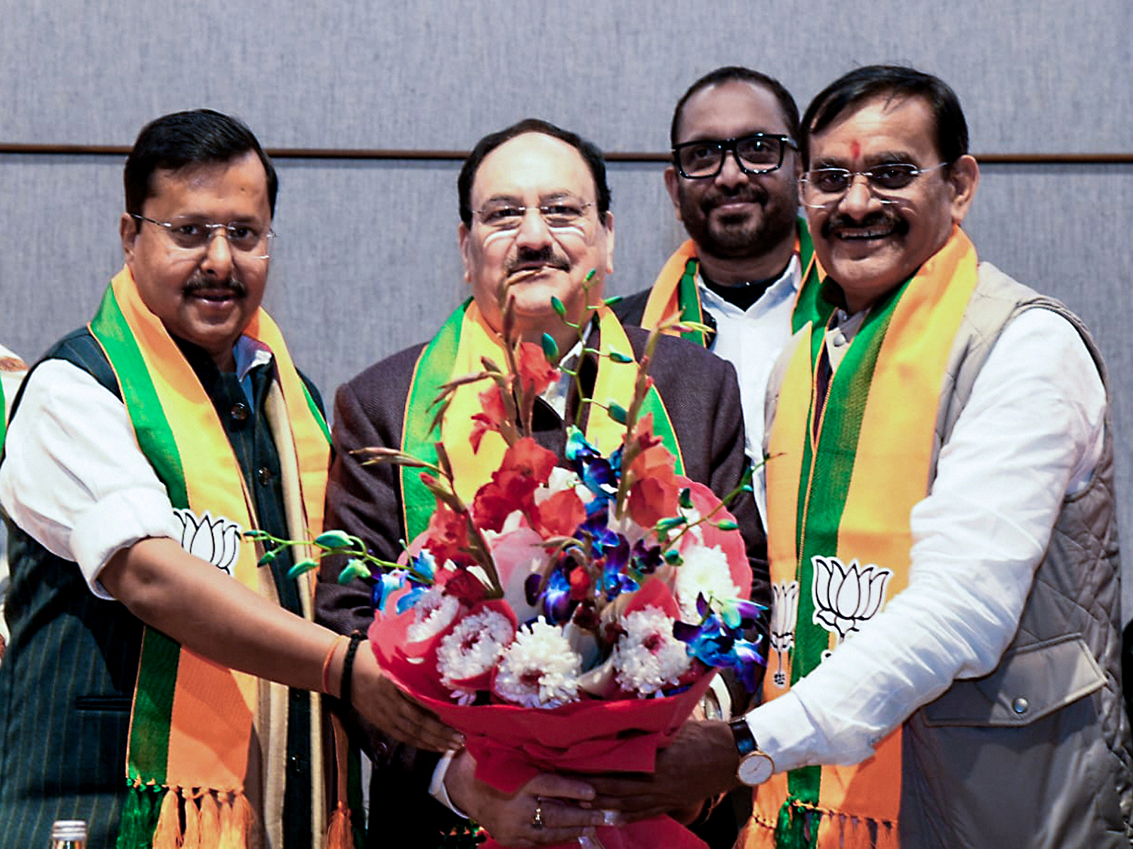 BJP National President Nitin Nabin and Union Minister JP Nadda during the National Office Bearers Meeting organised at party headquarters. (Photo/ANI)