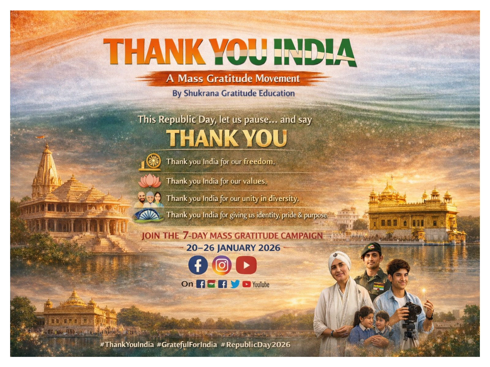 THANK YOU INDIA - Viksit Bharat Through Gratitude & Values Republic Day Special National Digital Campaign
