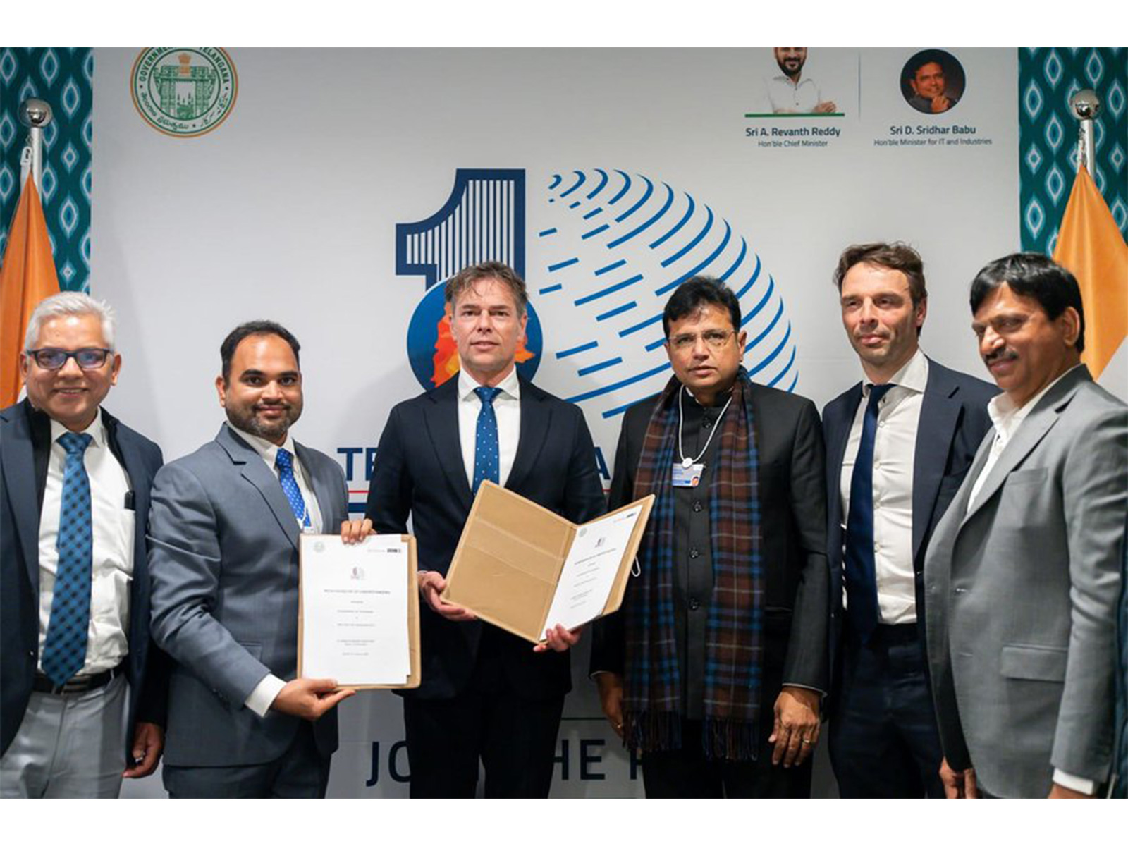 Telangana CM Revanth Reddy with UPC Volt delegation (Photo/Telangana CMO)