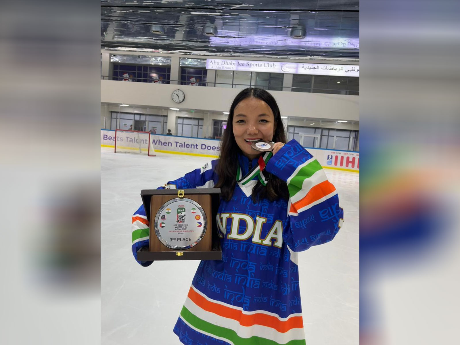 Padma Chorol after winning medal in Khelo India Winter Games 2026 (Image: KIWG 2026) 