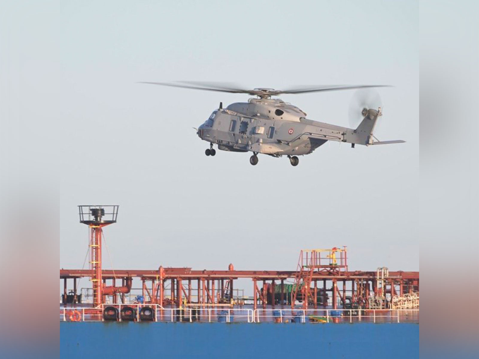 France's military released a photo of the said tanker (Photo/x@EmmanuelMacron)