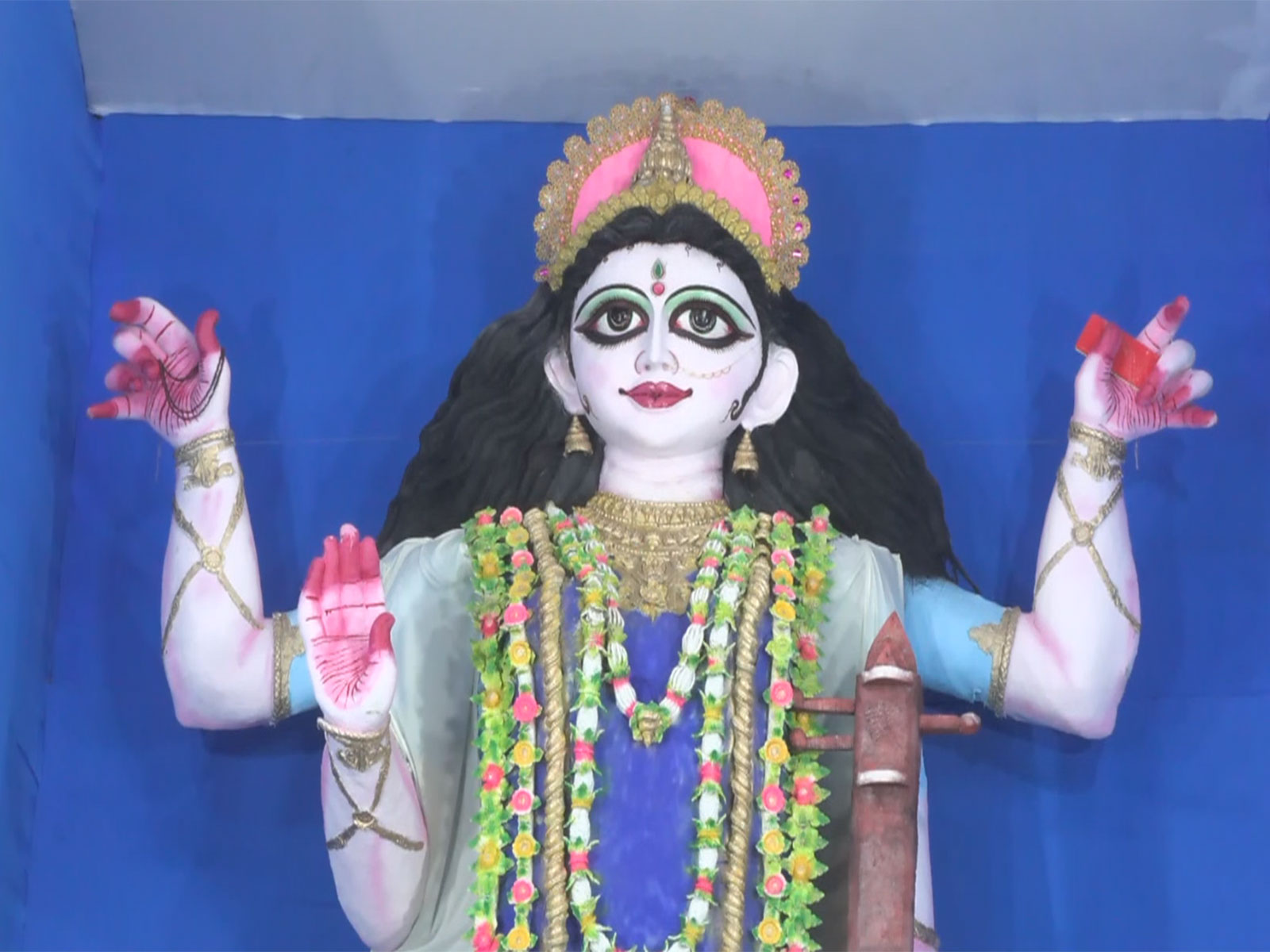 40-foot-high idol of Goddess Saraswati unveiled by Tripura CM Manik Saha. (Photo/ANI)