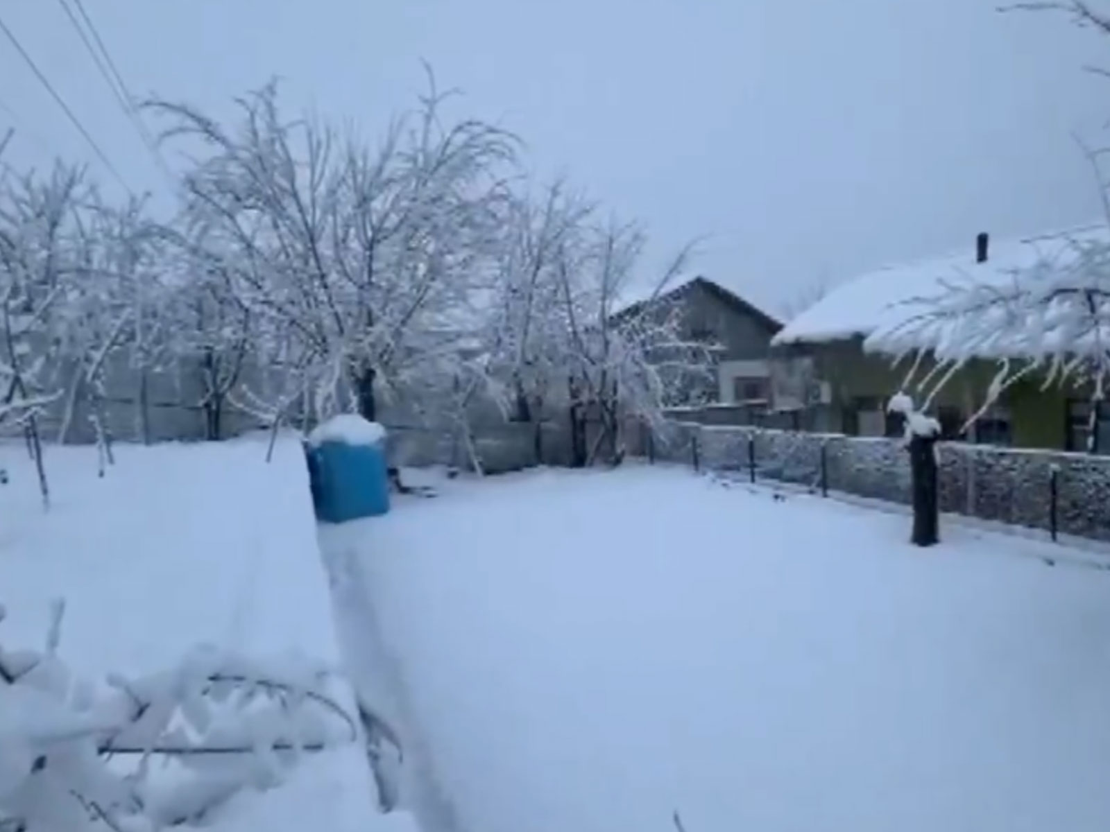 Bhaderwah valley receives season's first snowfall. (Photo/ANI)