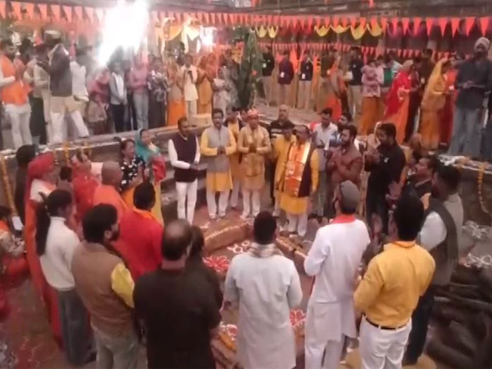 Basant Panchami celebrations begin at Bhojshala-Kamal Maula in Dhar (Photo/ANI)