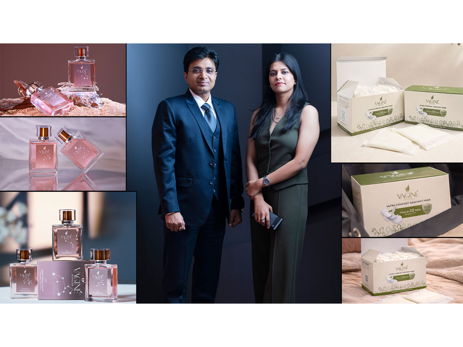 Virendra Sharma and Amisha Priyadarshi, co-founders of VAGINE | THE VAGINE STORY, a women-led personal care brand spanning perfumes and feminine hygiene