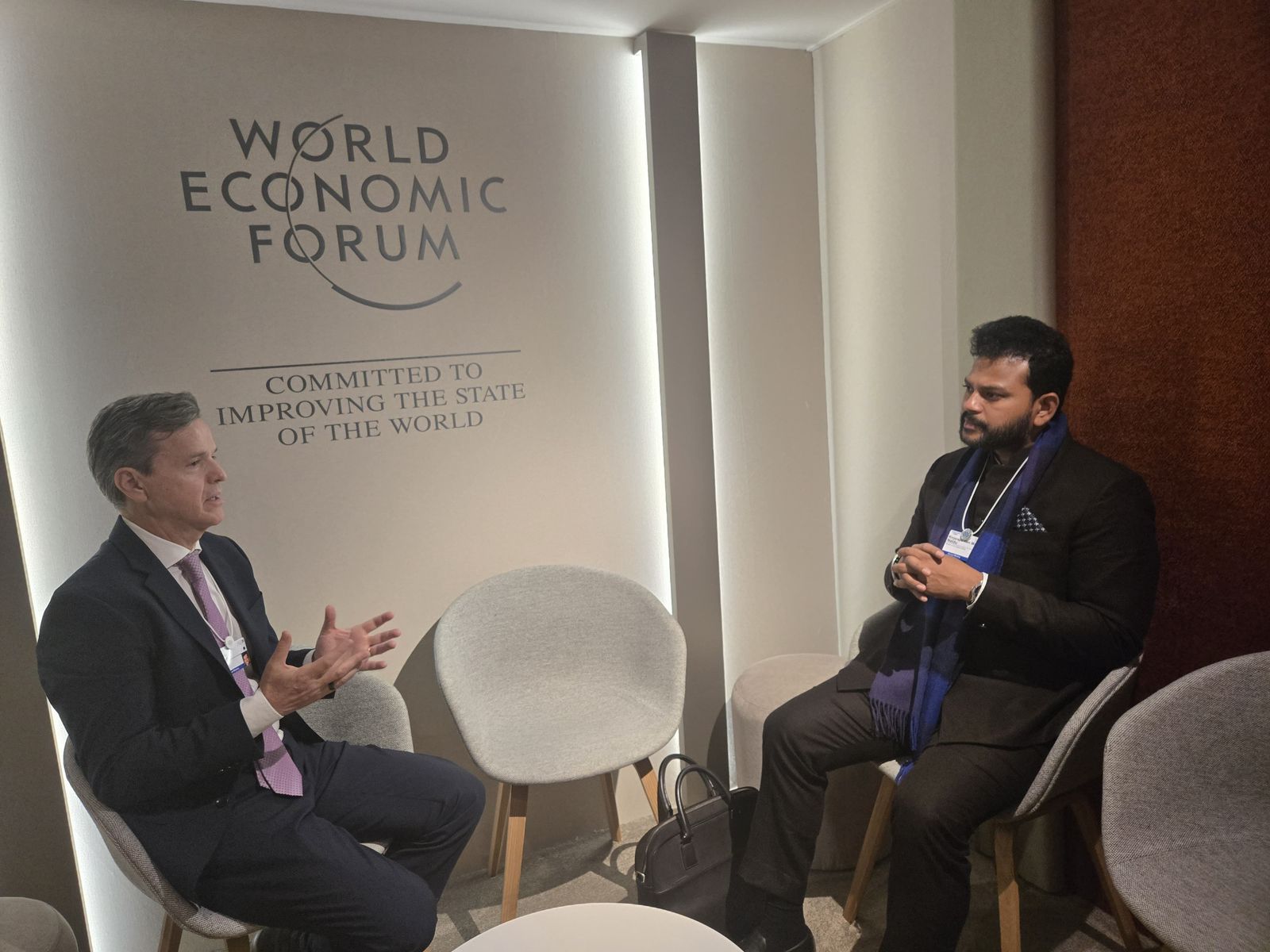 Kinjarapu Rammohan Naidu in World Economic Forum Meet (Phot/ANI)