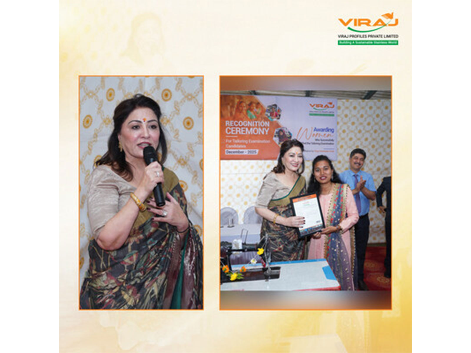Viraj Profiles Hosts Recognition Ceremony for Women Who Successfully Passed the Tailoring Examination
