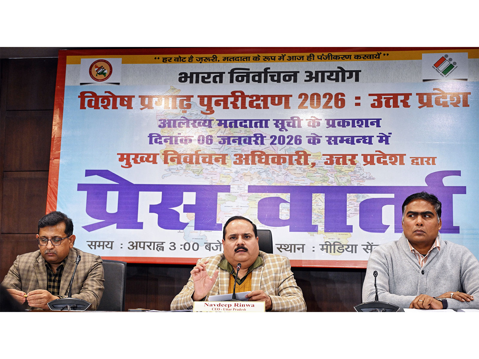  Uttar Pradesh Chief Electoral Officer Navdeep Rinwa (Photo/ANI) 