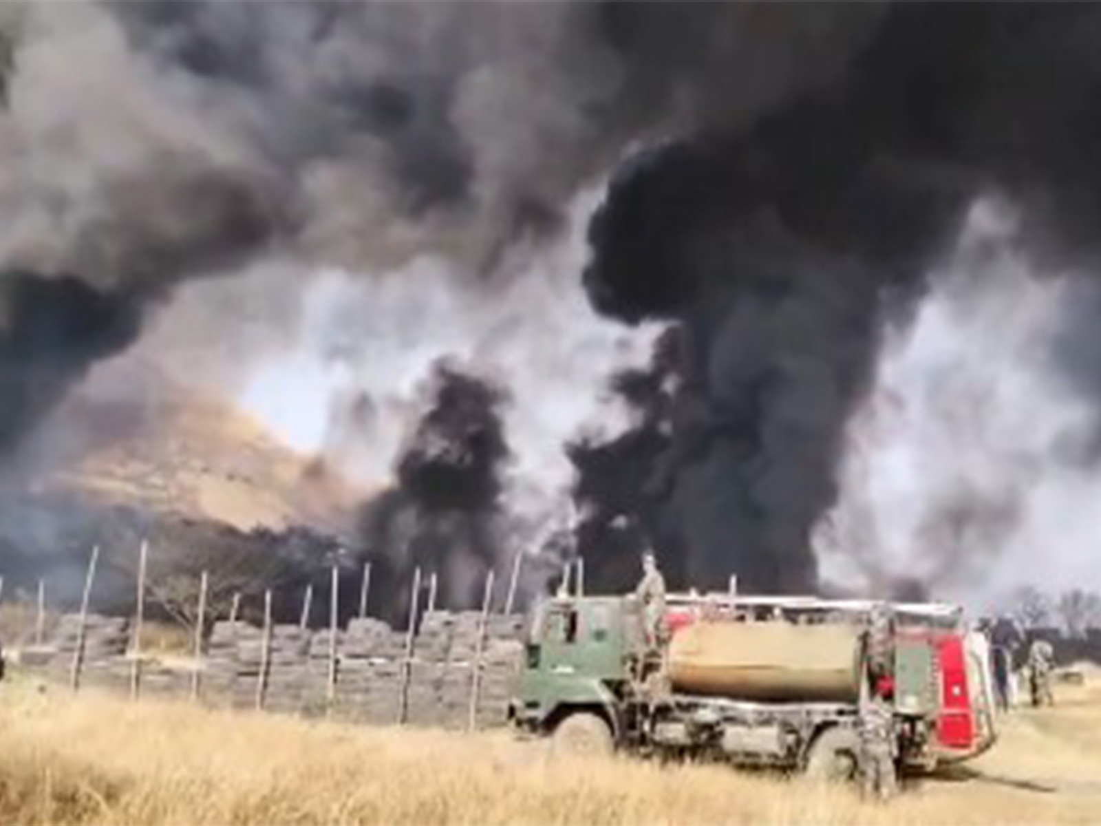 Massive fire breaks out in stock of tyres on Bariatu Hill in Ranchi. (Photo/ANI)