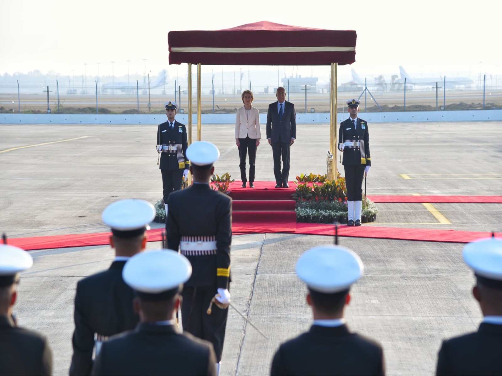 European Council President Antonio Luis Santos Da Costa and President Of European Commission Ursula Von Der Leyen (Photo: X@MEAIndia)