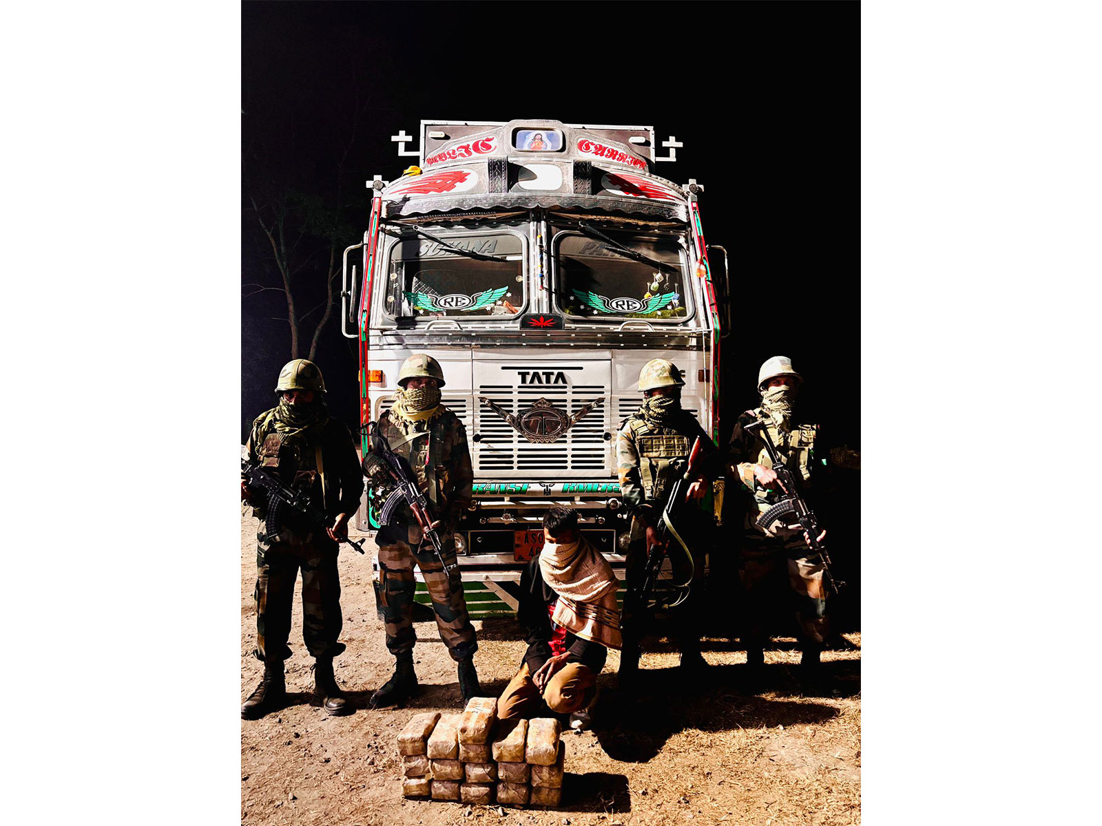 Assam rifles and DRI seize Yaba tablets in Khowai (Photo/ANI)