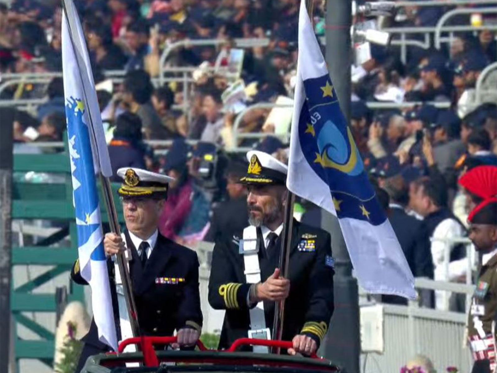 EU Contingent marches past the saluting dais (Photo/ANI)