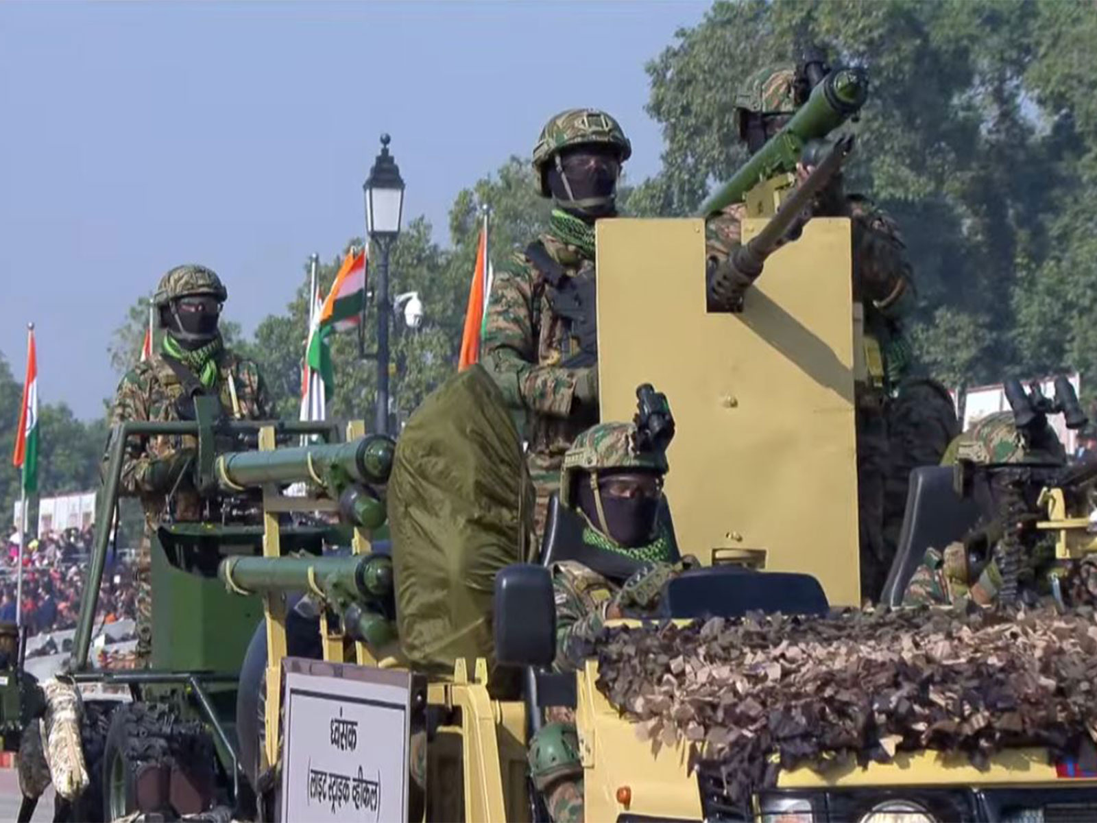Dhwansak Light Strike Vehicles showcased at the 76th Republic Day parade