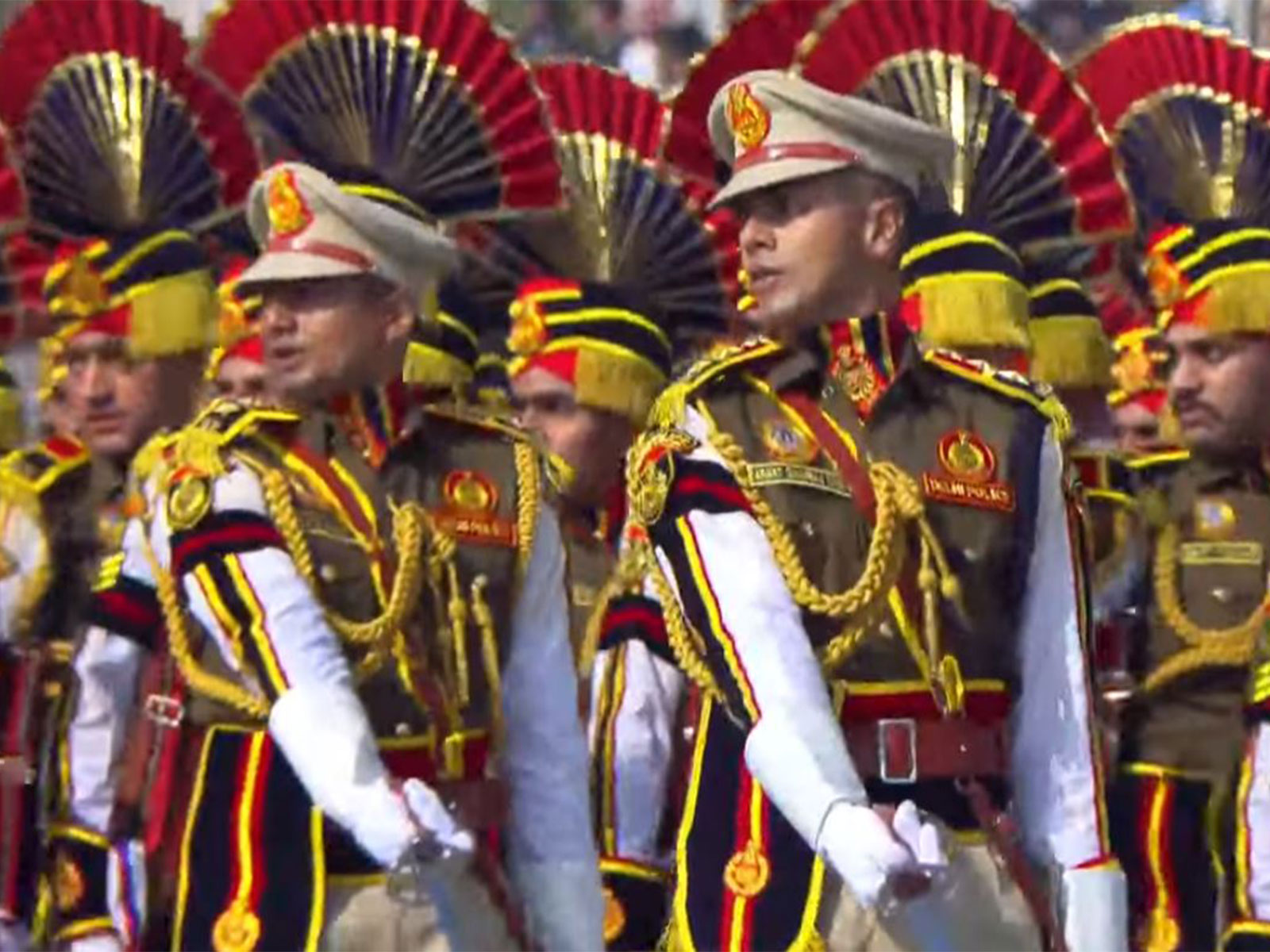 A marching contingent of the Delhi Police on Kartavya Path (Photo/DD)
