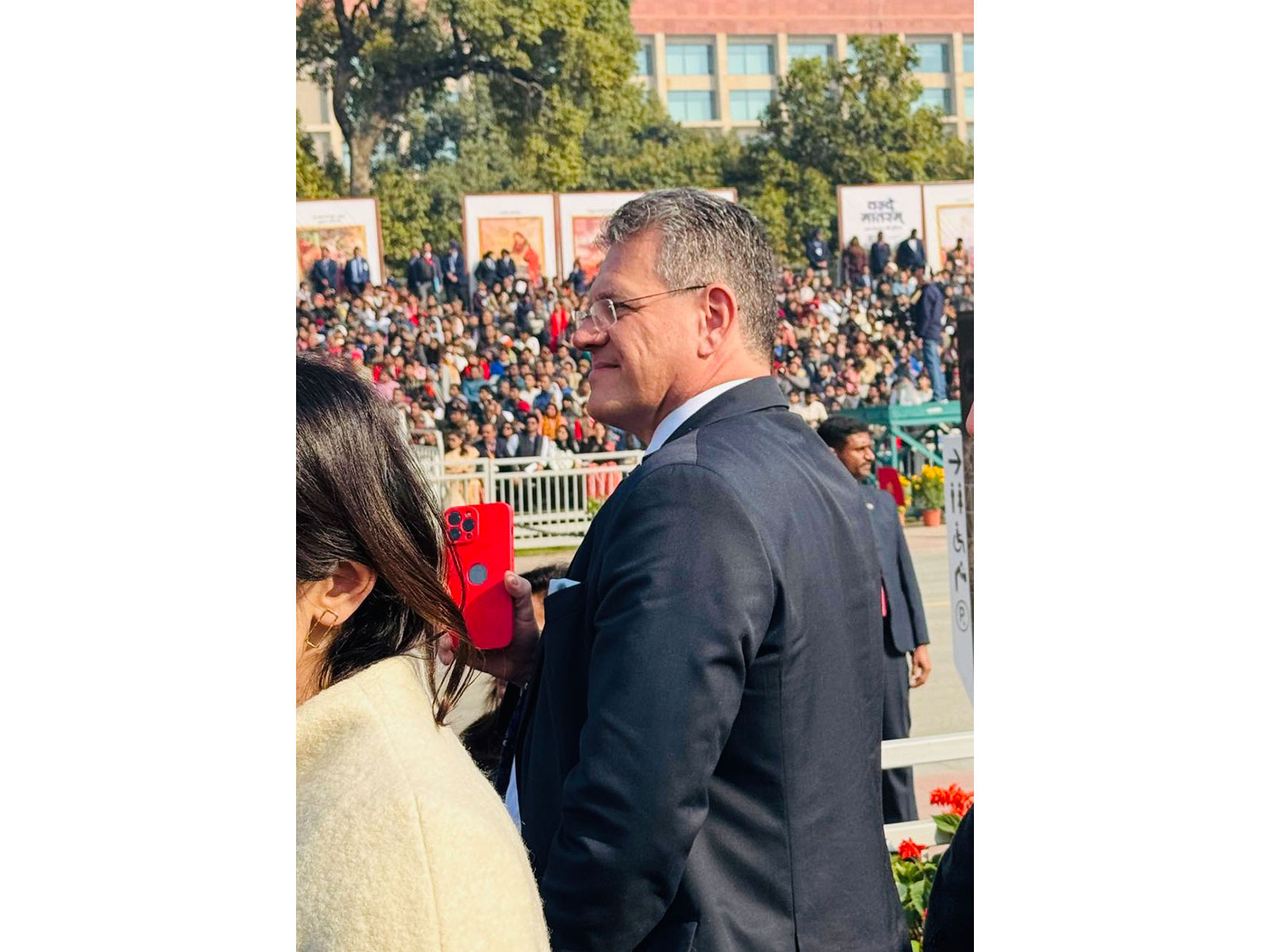 Maros Sefcovic, EU Commissioner for Trade and Economic Security at the Republic Day parade (Photo/X@MarosSefcovic)