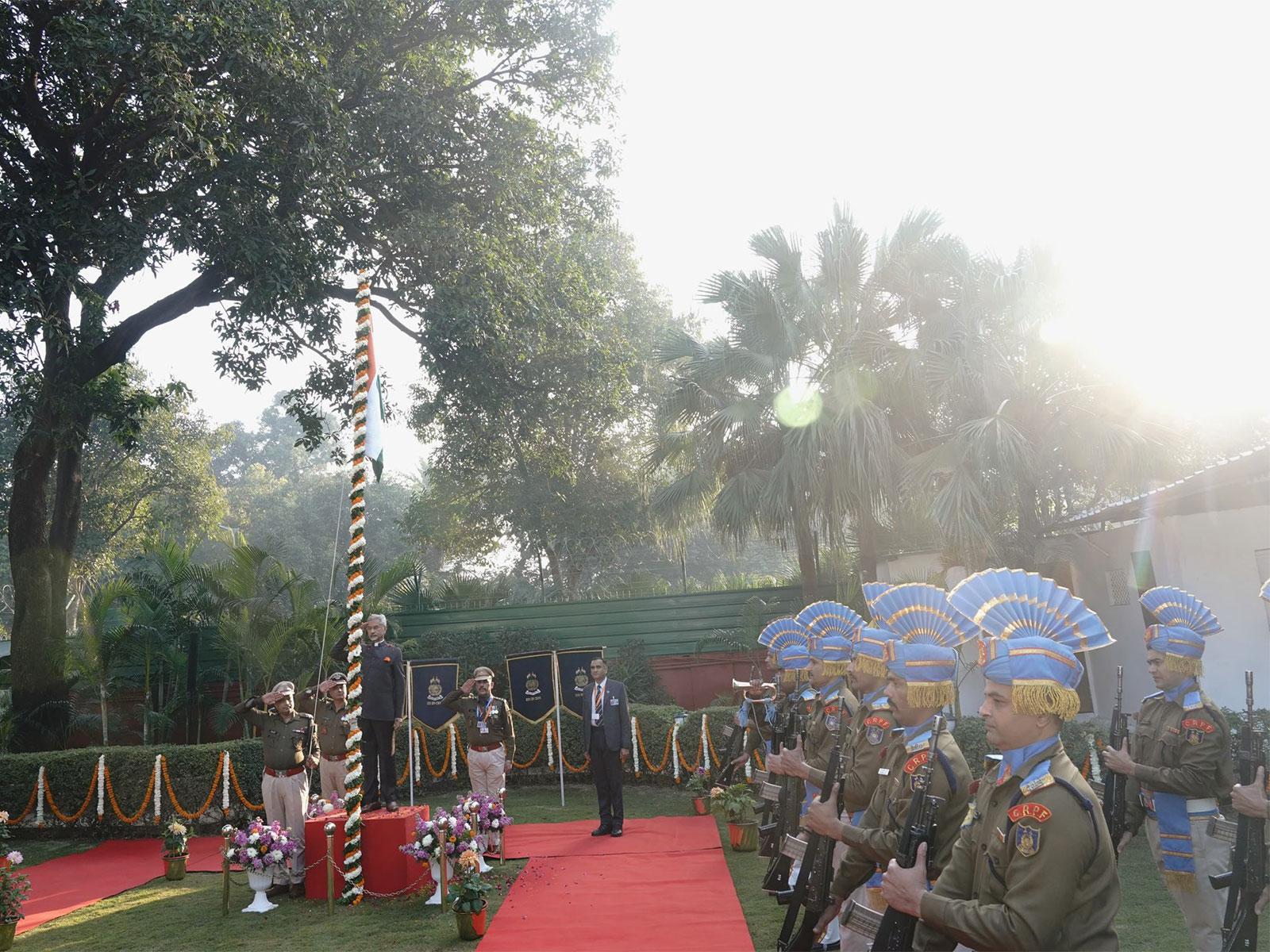 External Affairs Minister S Jaishankar unfurls the Tricolour (Photo: X@DrSJaishankar)