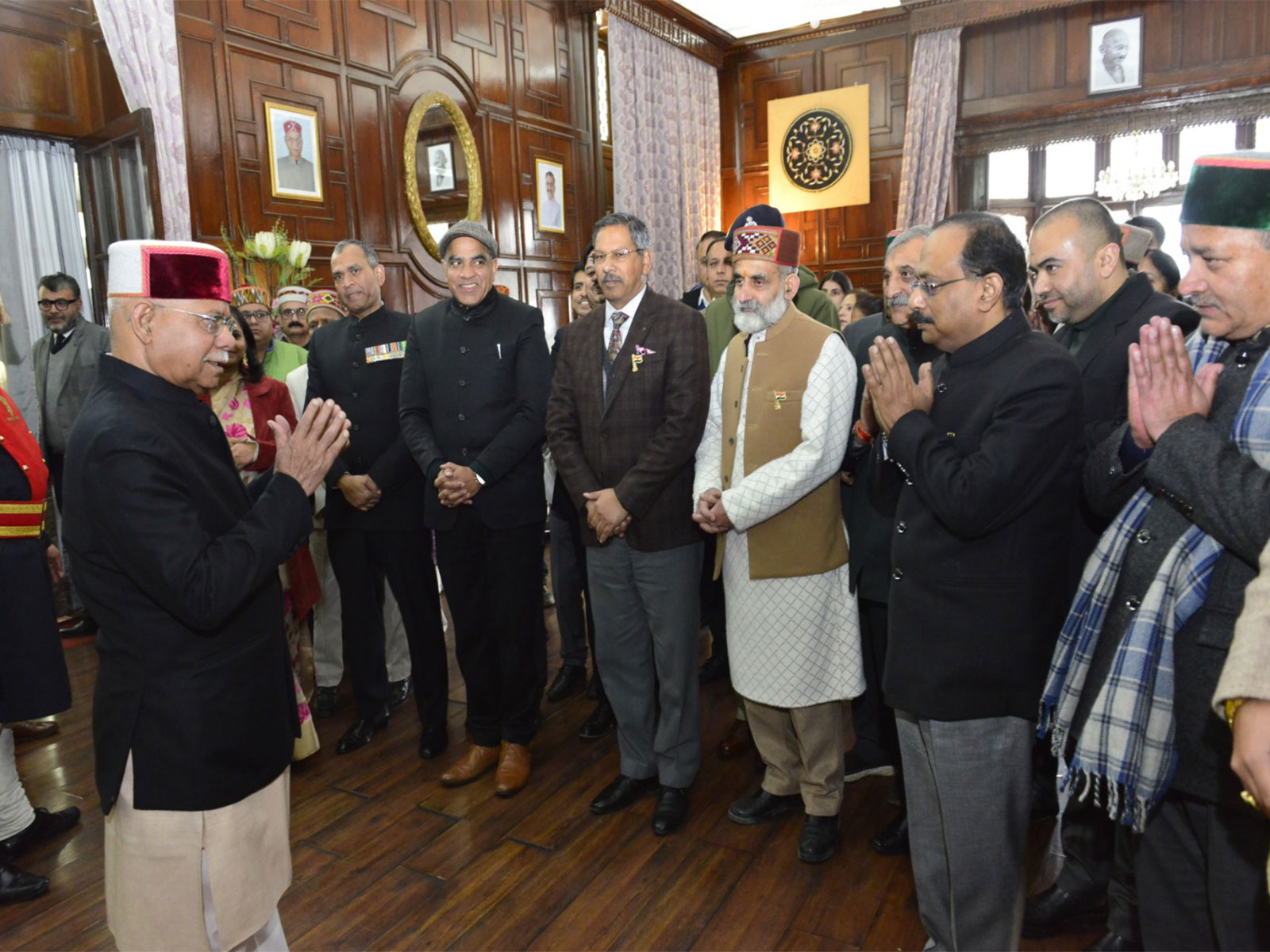 Himachal Pradesh Governor Shiv Pratap Shukla hosts 'At Home' on the occasion of 77th Republic Day (Photo/ANI)