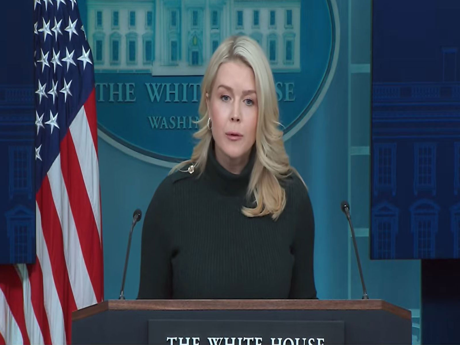 White House Press Secretary Karoline Leavitt speaks during a press briefing in Washington, DC, addressing questions over comments made about Alex Pretti. (Image Source: The White House/YouTube)