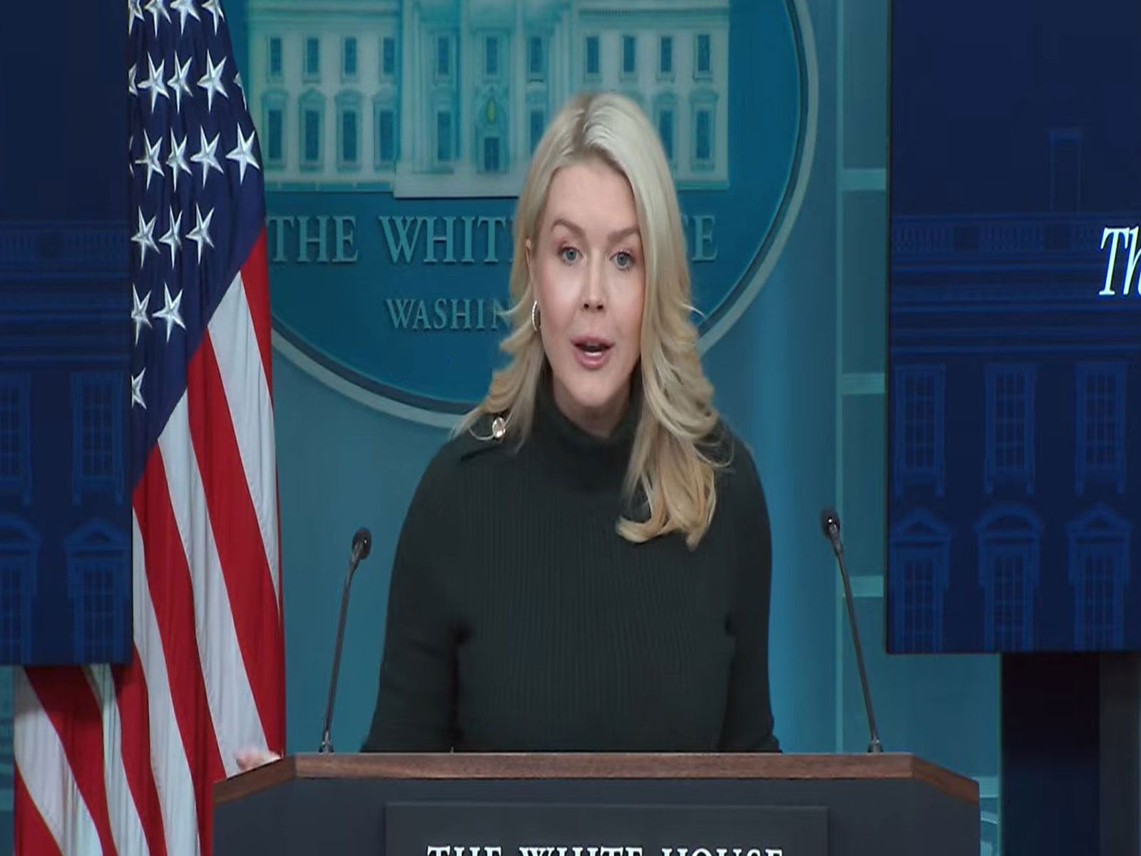 White House Press Secretary Karoline Leavitt addresses reporters in Washington, DC, on the expansion of President Donald Trump's Board of Peace initiative. (Image Source: The White House/YouTube)