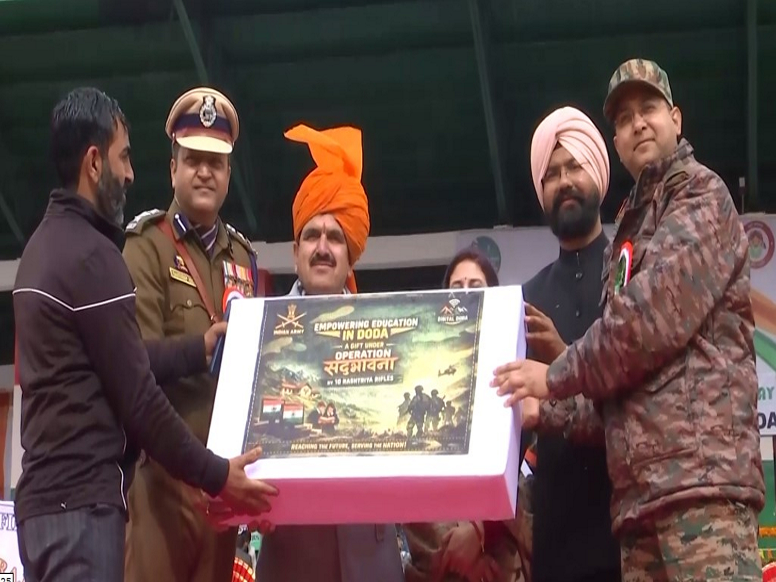 Indian Armys' 10 Rashtriya Rifles distributes 20 computers to schools on Republic Day (Photo/ANI)