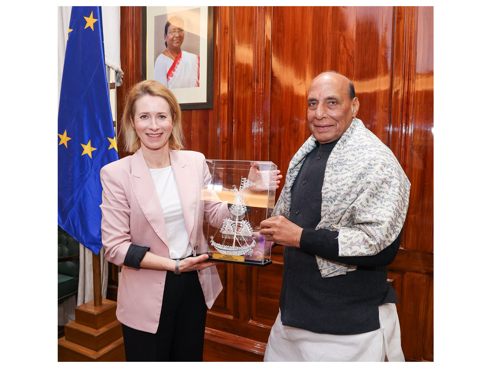 Defence Minister Rajnath Singh and European Commission Vice President Kaja Kallas(Photo/X/ @rajnathsingh)