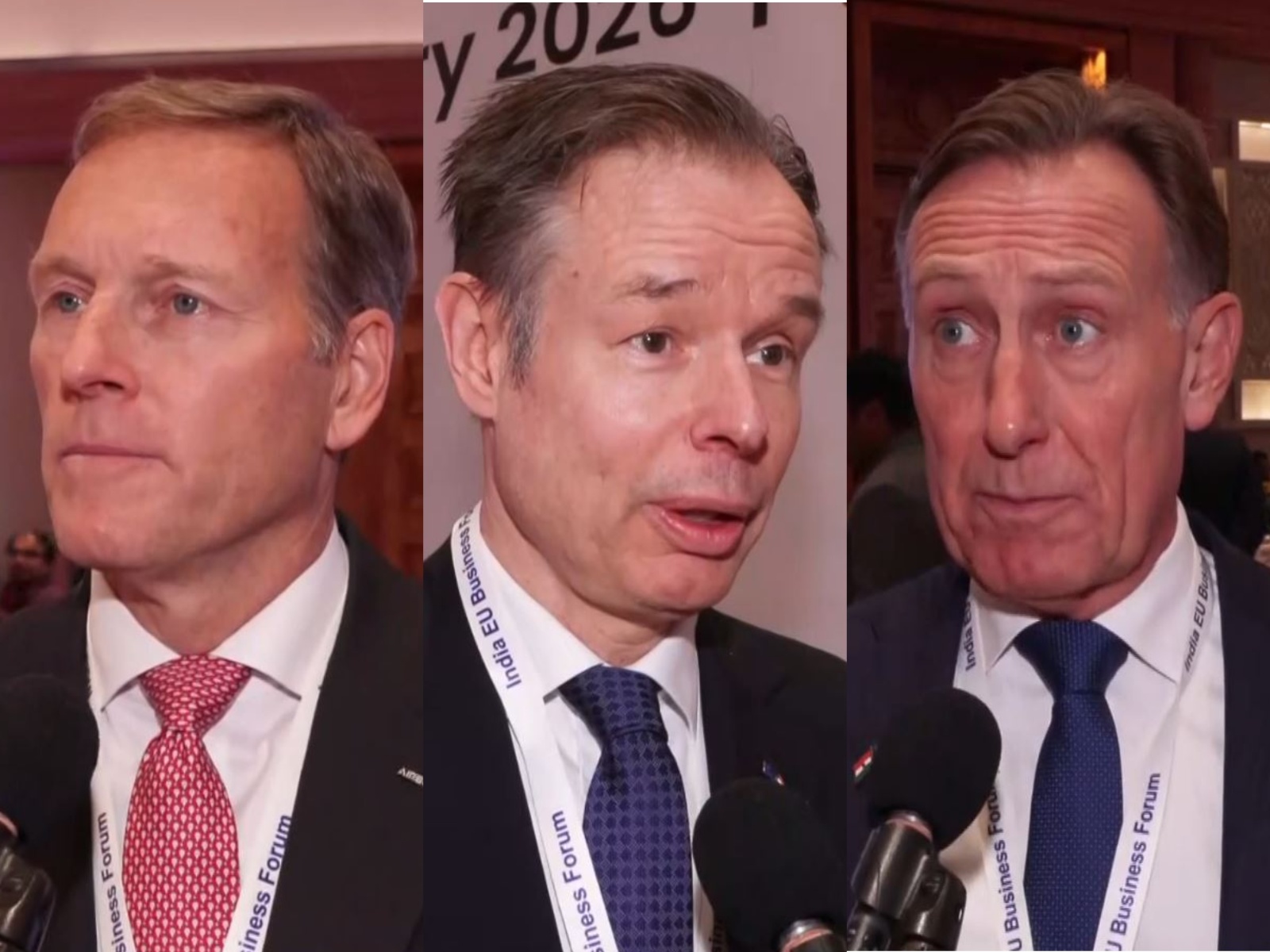 Wouter van Wersch, President, Airbus International; Fredrik Persson, Business Europe President; and Jan-Olof Jacke, CEO of Confederation of Swedish Enterprise (Photo/ANI)