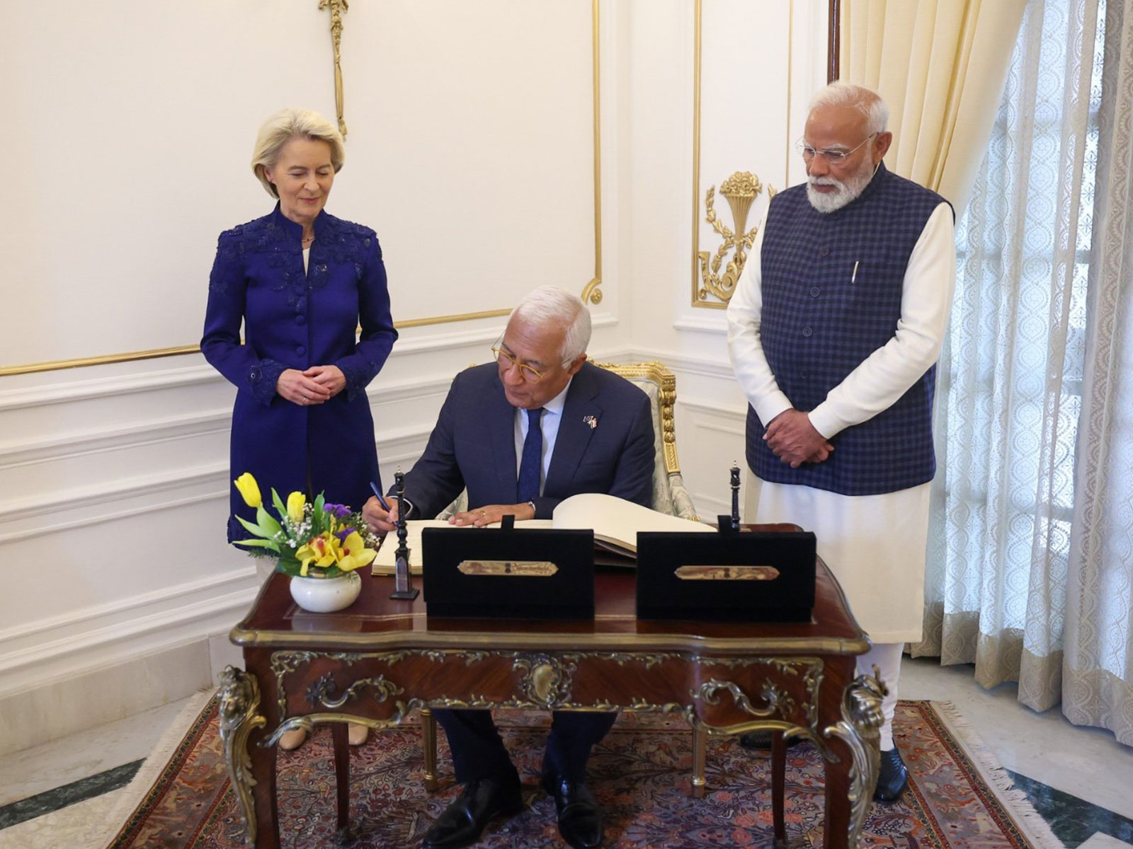 Prime Minister Narendra Modi, President of the European Council, Antonio Costa, and President of the European Commission, Ursula von der Leyen (Photo: X@narendramodi)