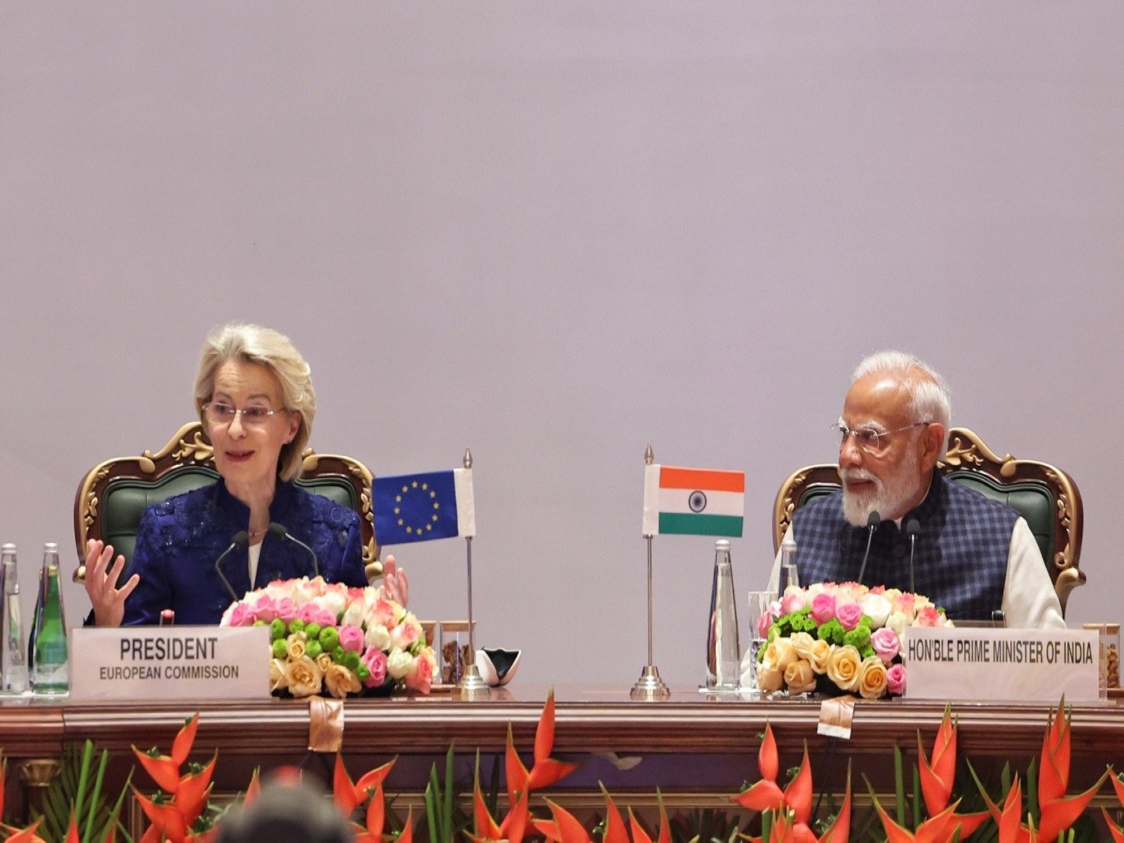 Prime Minister Narendra Modi and President of the European Commission, Ursula von der Leyen (Photo/@narendramodi)