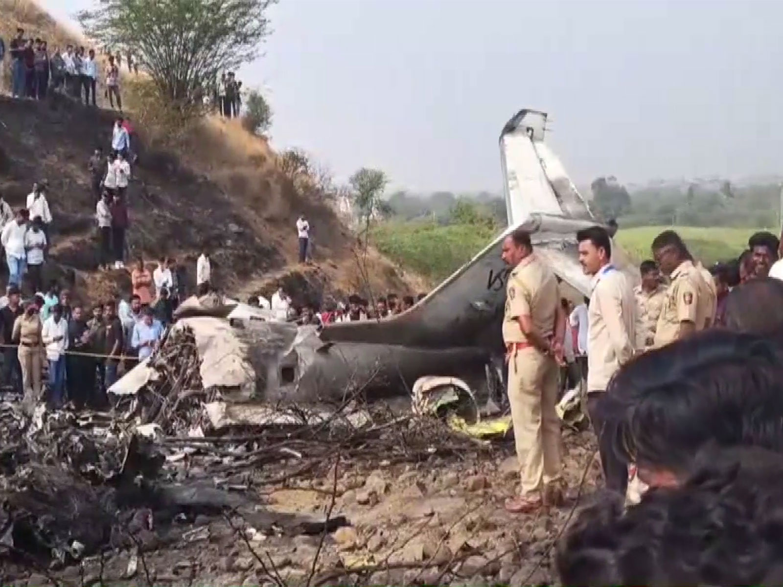The Mumbai-Baramati charter carrying Ajit Pawar crashed at Baramati. (Photo/ANI)