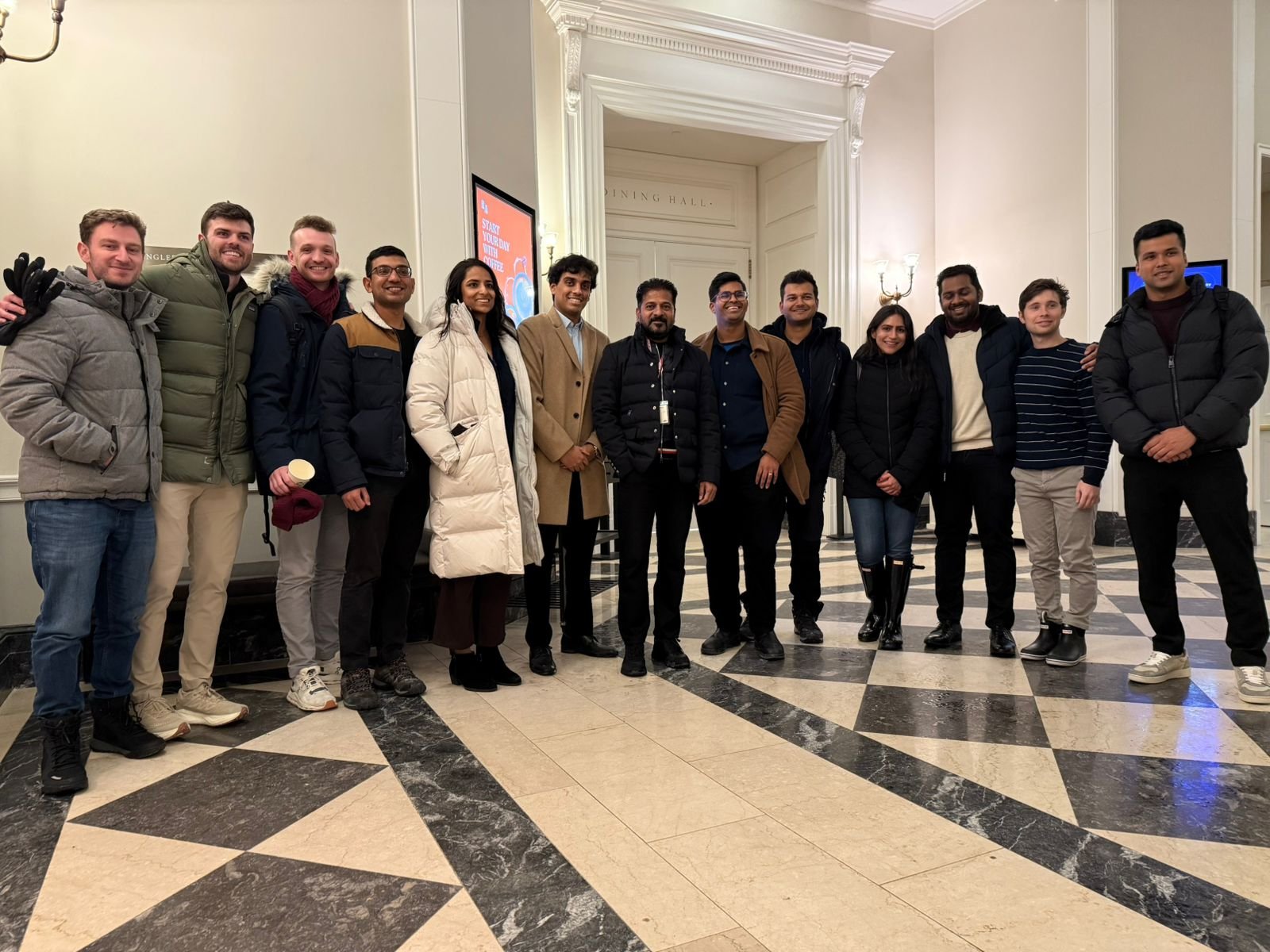 Telangana CM Revanth Reddy with students at Harvard (Photo/Telangana CMO)
