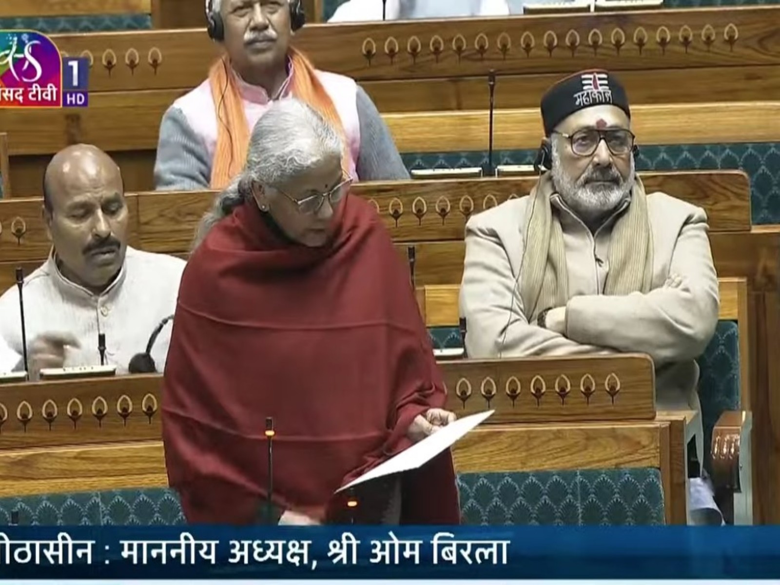 Union Finance Minister Nirmala Sitharaman in Parliament (Photo- SansadTV)