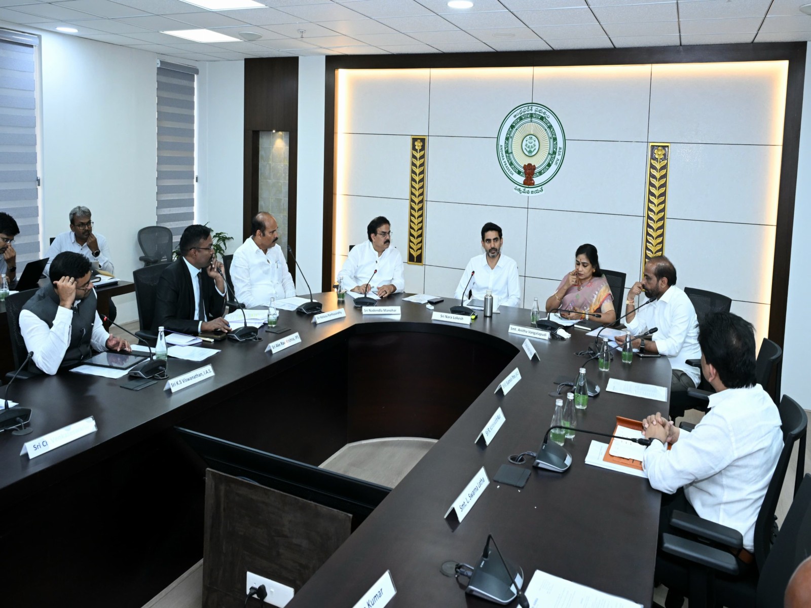 Andhra Minister Nara Lokesh at a  meeting (Photo/@naralokesh)