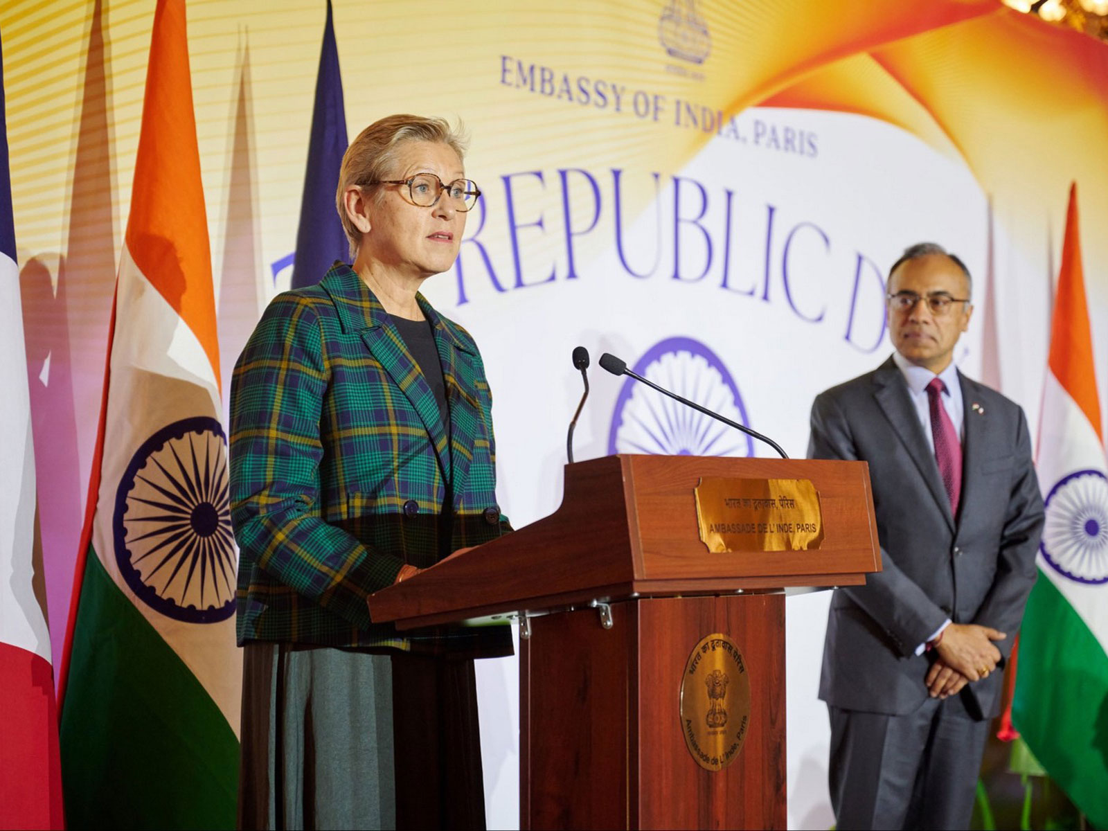 French Minister Anne Le Henanff joins Republic Day celebrations in Paris (Photo/X@IndiaembFrance)