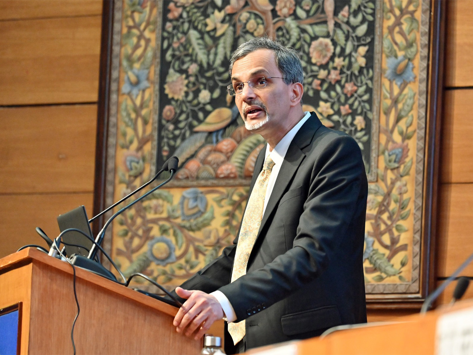 Chief Economic Advisor V Anantha Nageswaran addresses a press conference after the tabling of the Economic Survey (Photo/ANI)