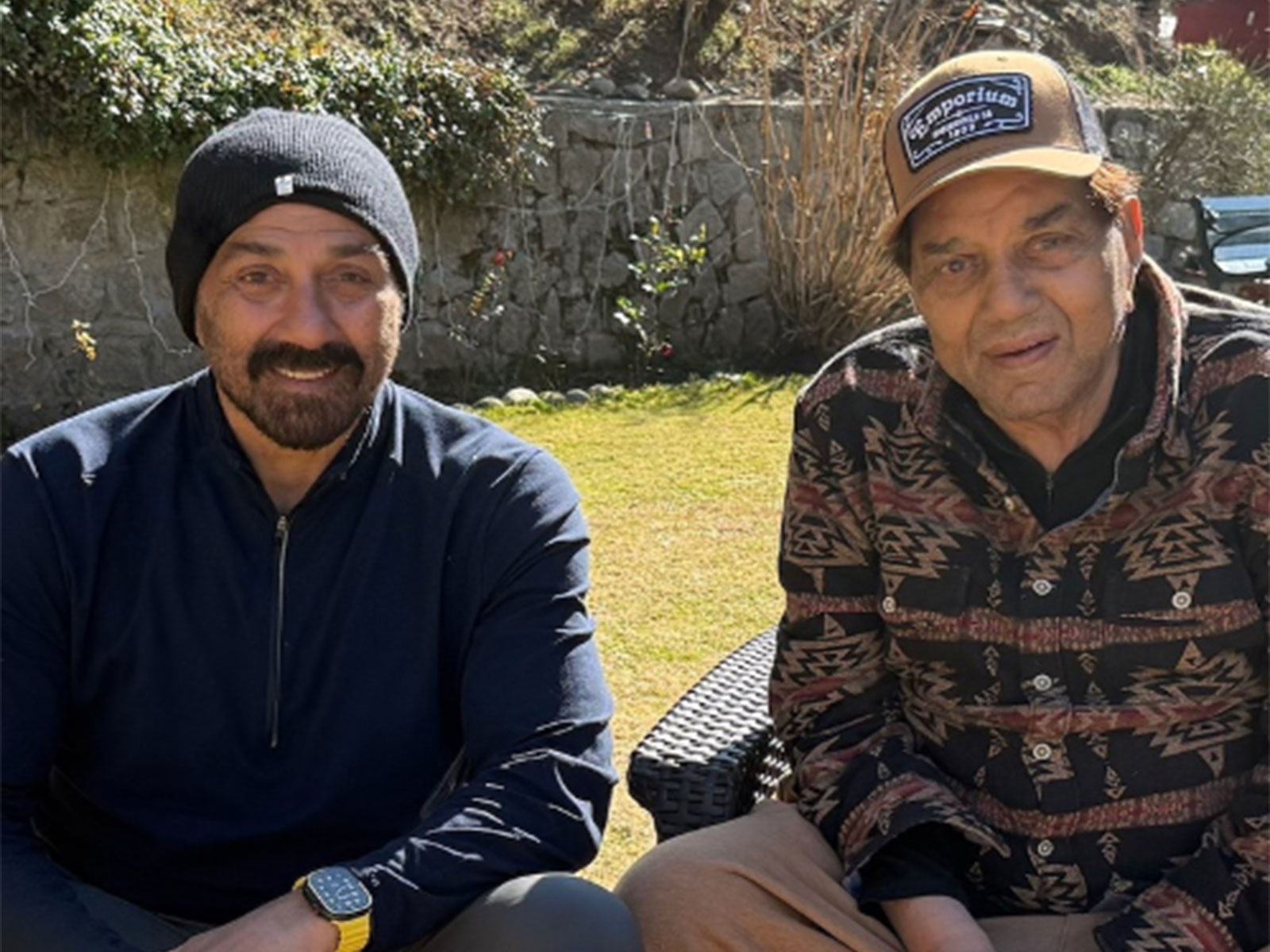 Late veteran actor Dharmendra and his son Sunny Deol (Image source: Sunny's Instagram)