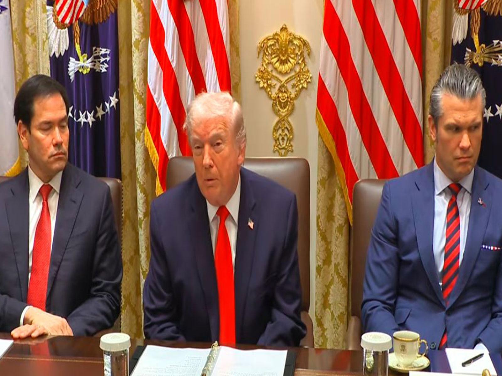 US President Donald Trump speaks during a Cabinet meeting in Washington, DC, as discussions continue over a temporary pause in Russian strikes on Kyiv amid extreme cold and ongoing efforts toward peace talks. (Image Source: The White House/YouTube)