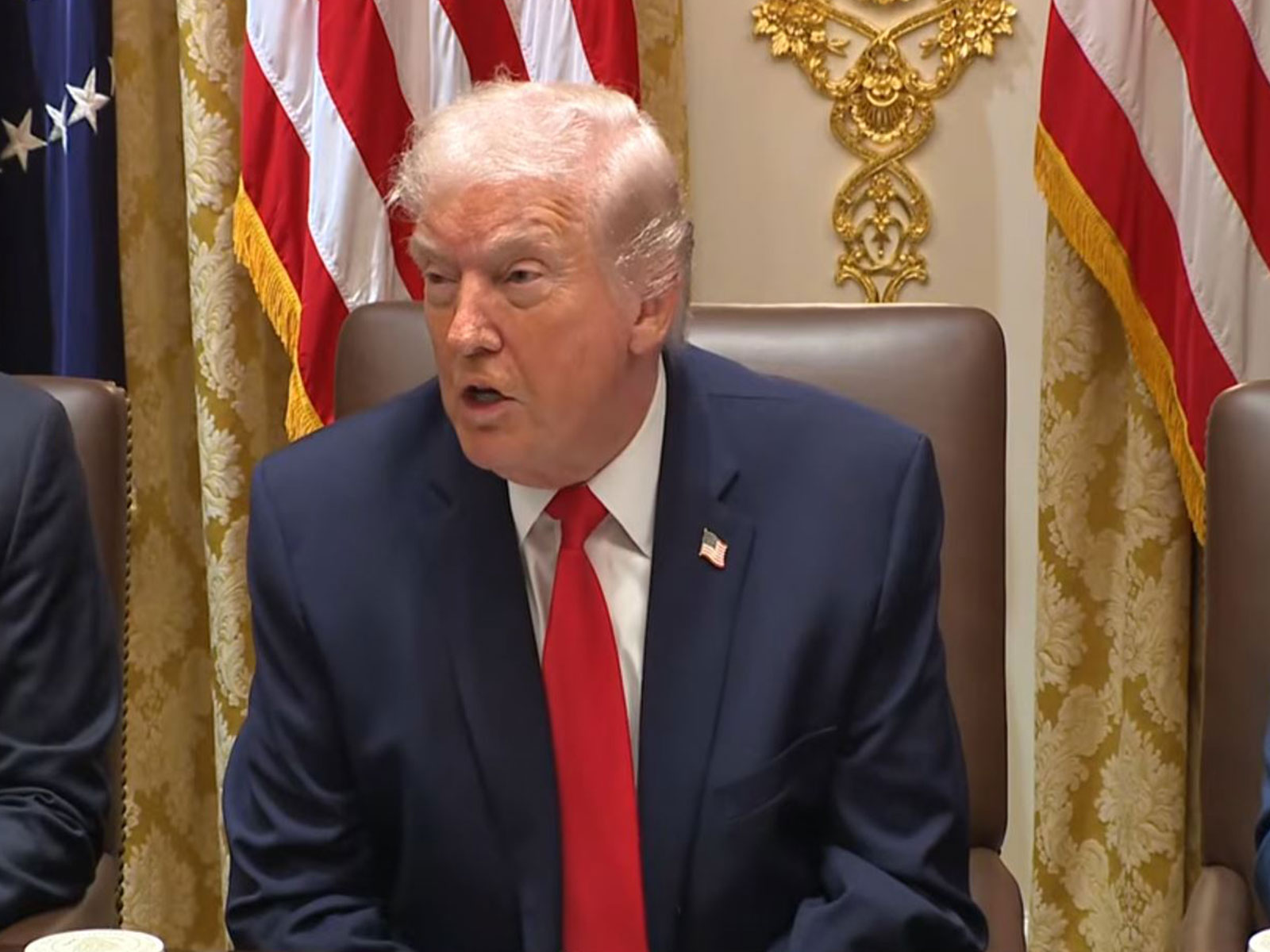 US President Donald Trump addresses a Cabinet meeting at the White House. (Image Source: The White House/YouTube)