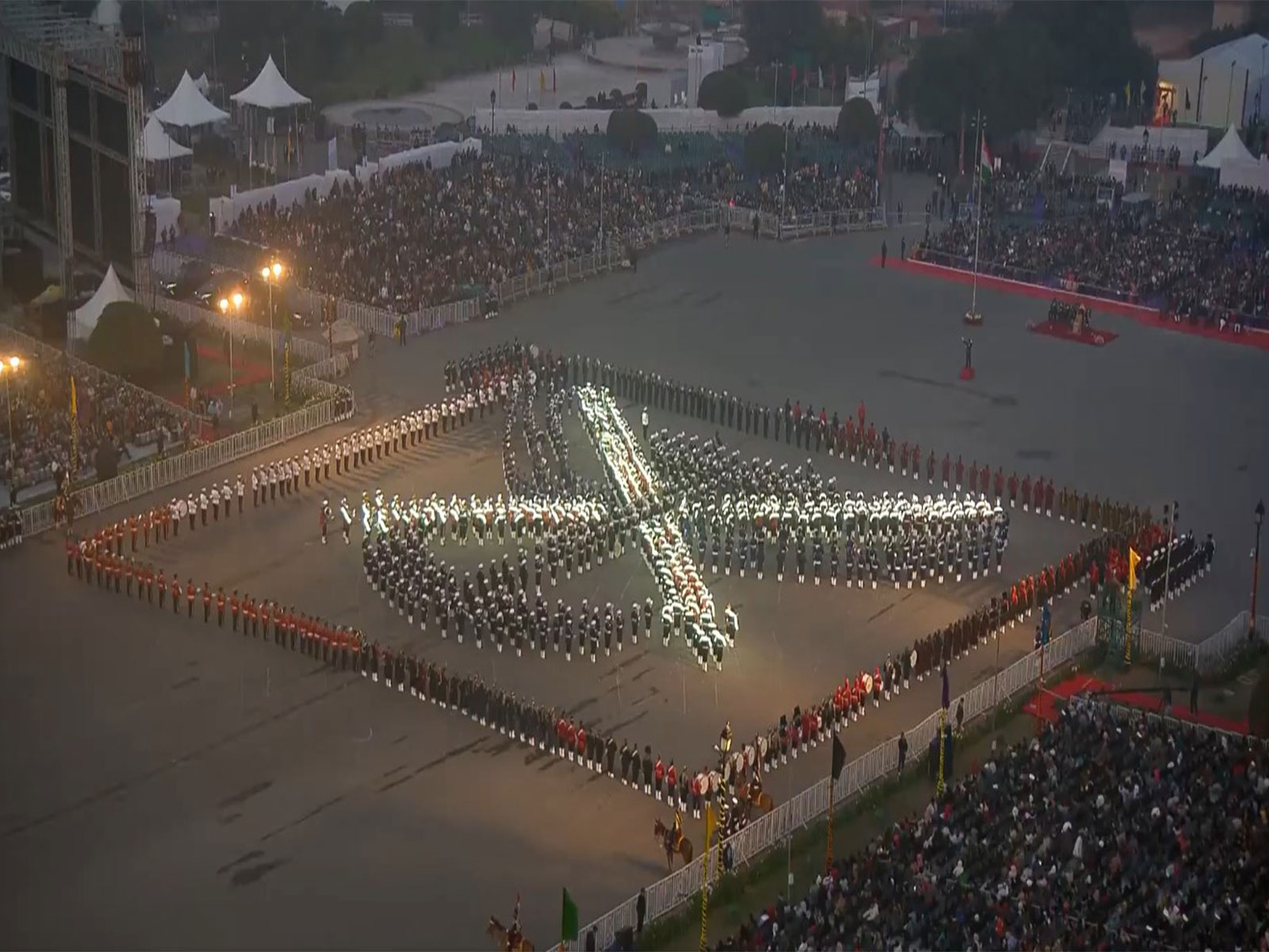 A glimpse of Beating Retreat ceremony at Vijay Chowk (Photo/X@narendramodi)