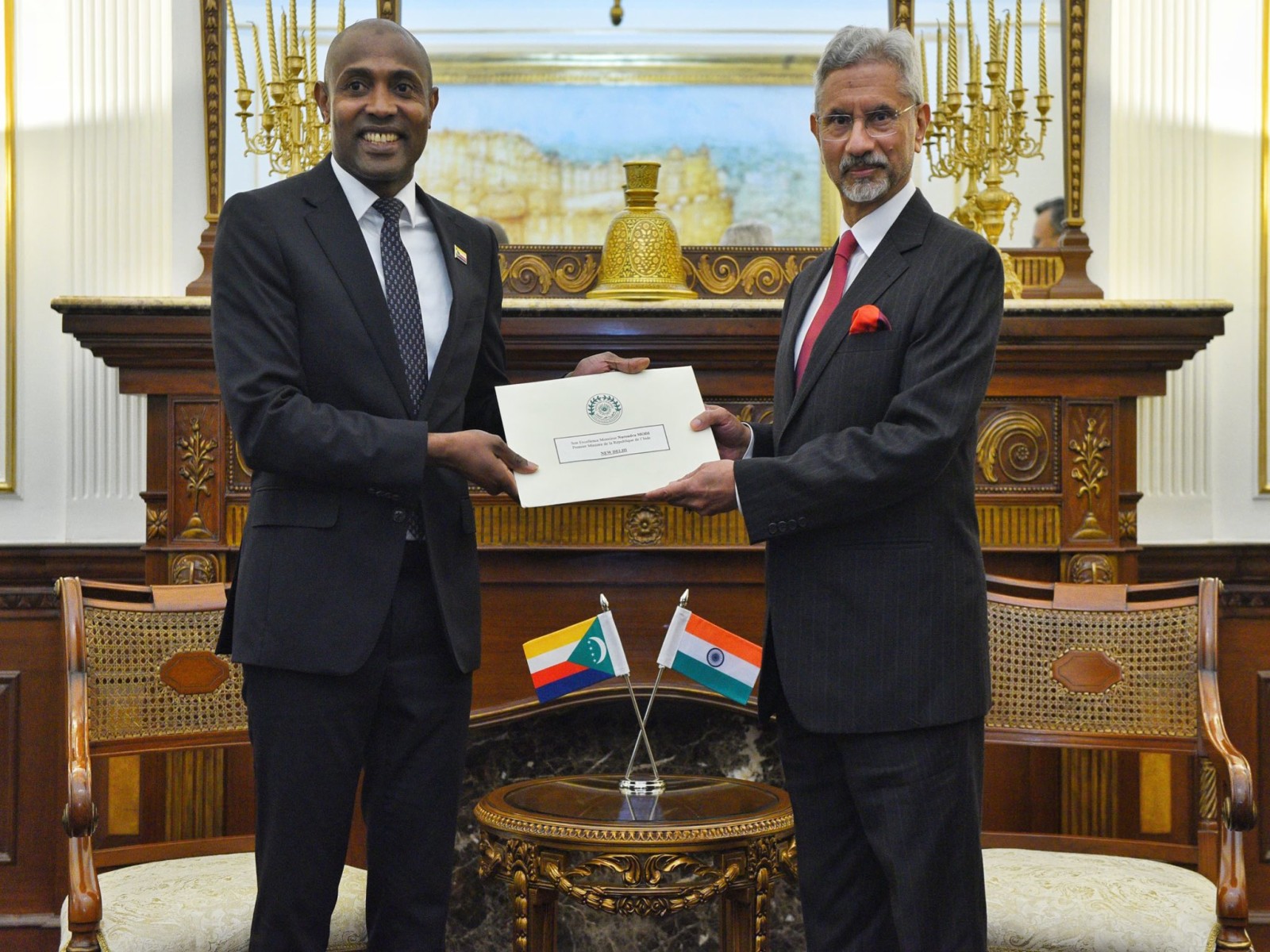 Minister of External Affairs S Jaishankar met with Foreign Minister of Comoros Mbae Mohamed today. (Photo/@DrSJaishankar)