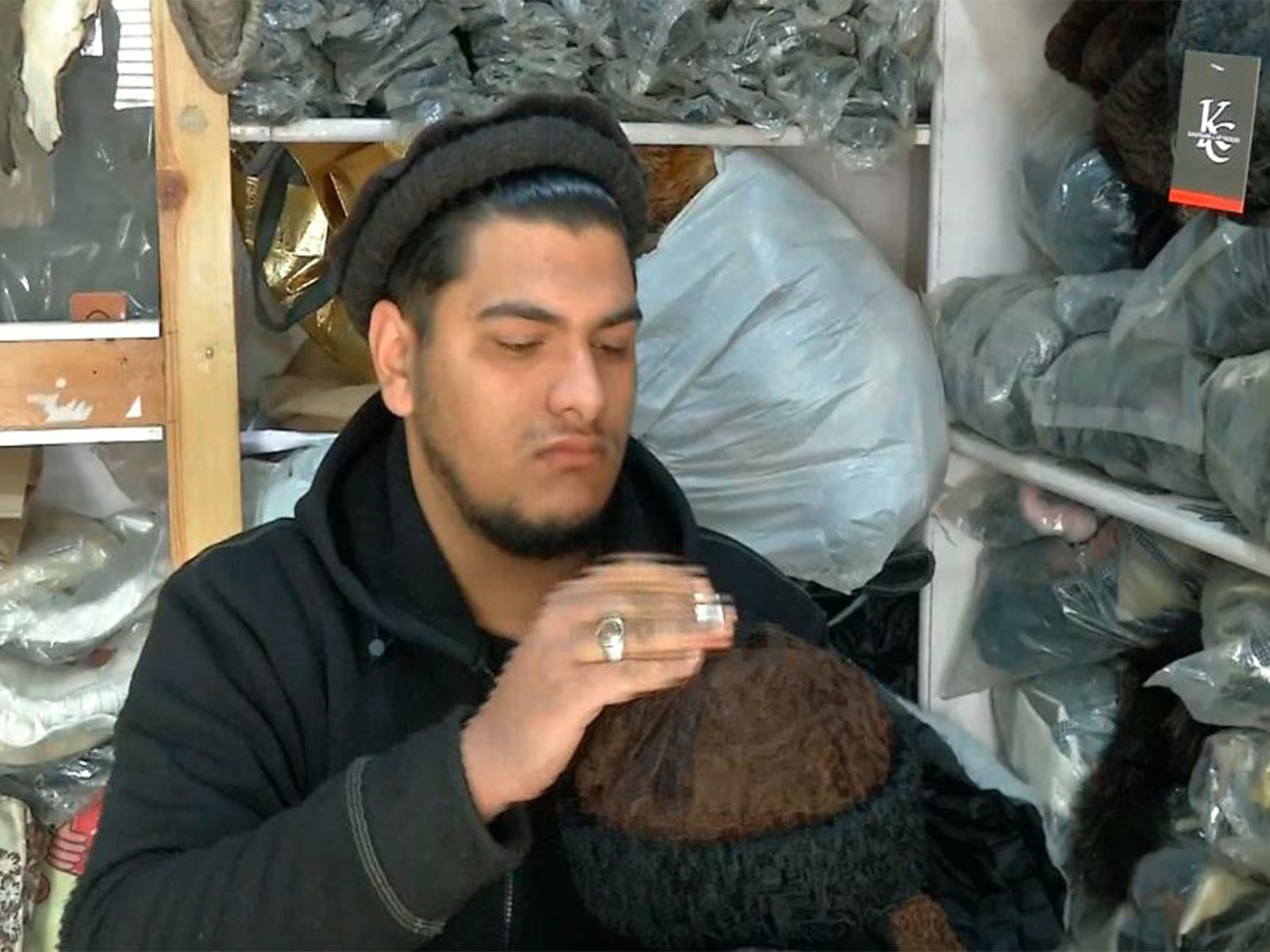 Fazil Riyaz at her kashmir Cap Shop (Photo/ANI)