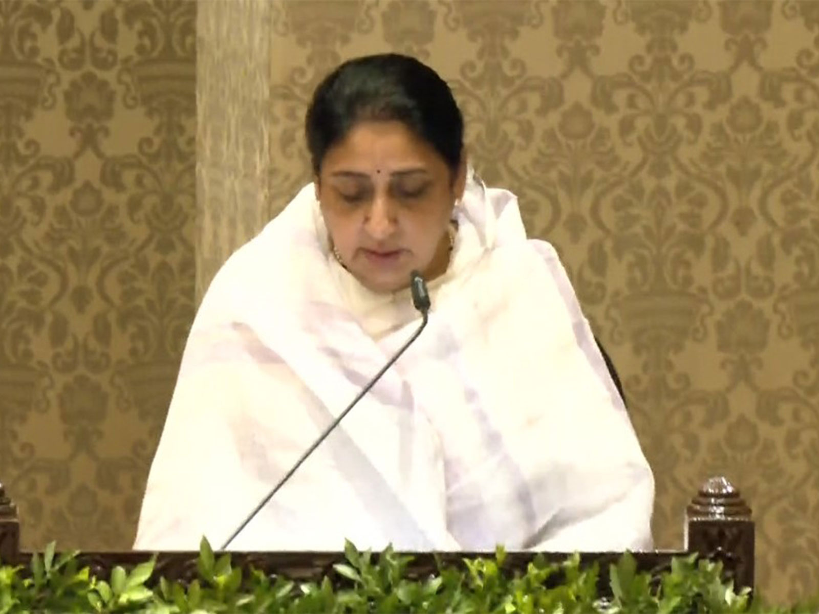 Sunetra Pawar sworn in as Maharashtra Deputy Chief Minister at Lok Bhavan in Mumbai o njanuary 31, 2026 (Photo/ANI)