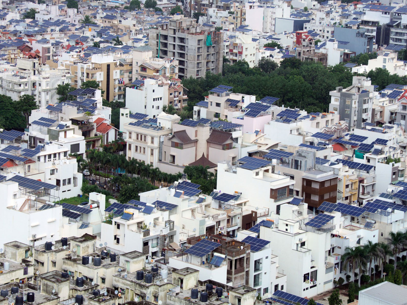 Solar panel isntallations on rooftops in Gujarat (Photo/Gujarat CMO)
