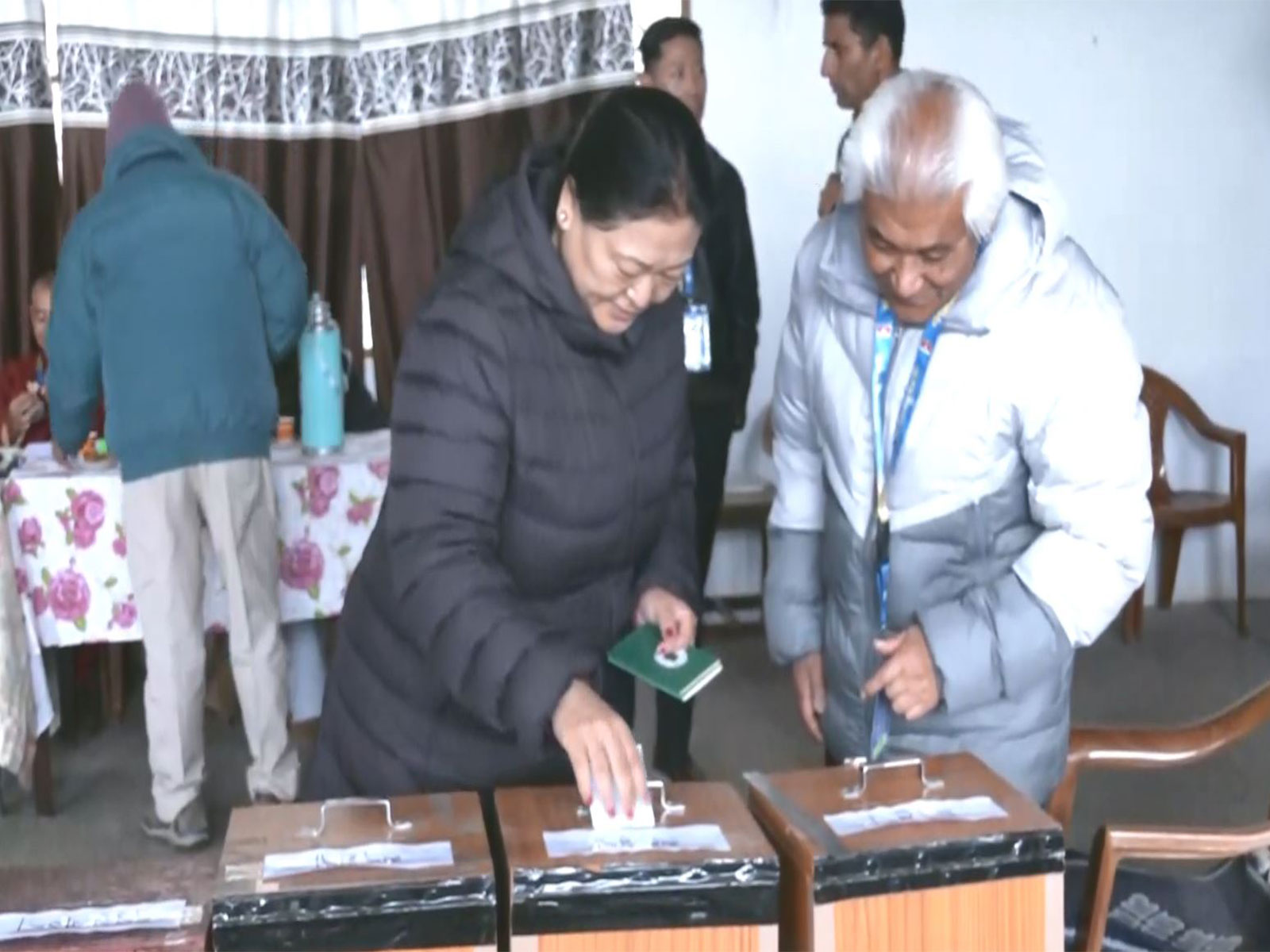 Members of the Tibetan community living in exile cast their votes during the first phase of elections to choose the Sikyong and members of the Tibetan Parliament-in-Exile. (Photo/ANI)
