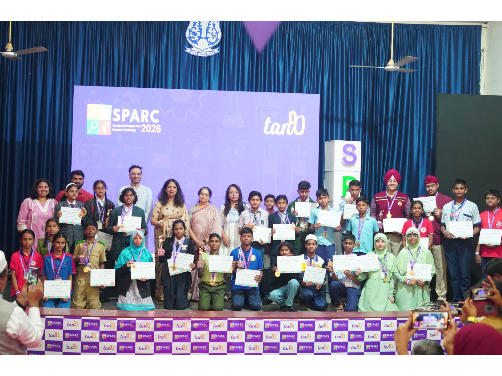 Winners of the SPARC 2026 national-level competition along with Chief Guest Kumari Shibulal at the grand finale held in Bengaluru on February 1st